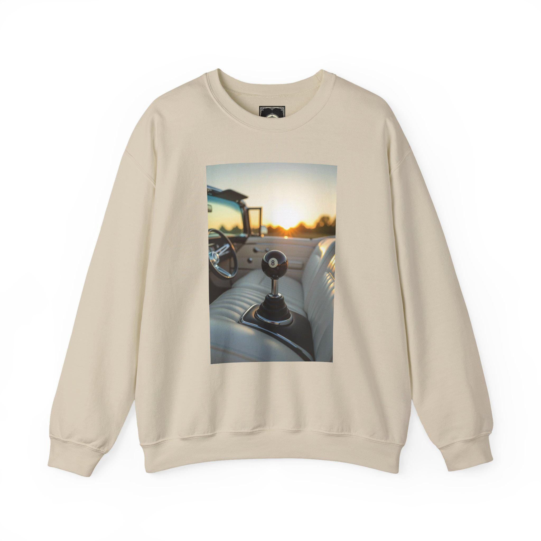 Vintage Car Crewneck Sweatshirt: Retro Road Trip Style
