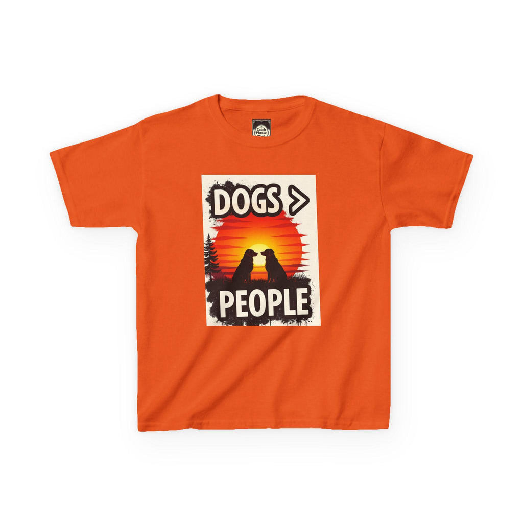 Kids 'Dogs > People' Cotton Tee: Animal Lover Gift