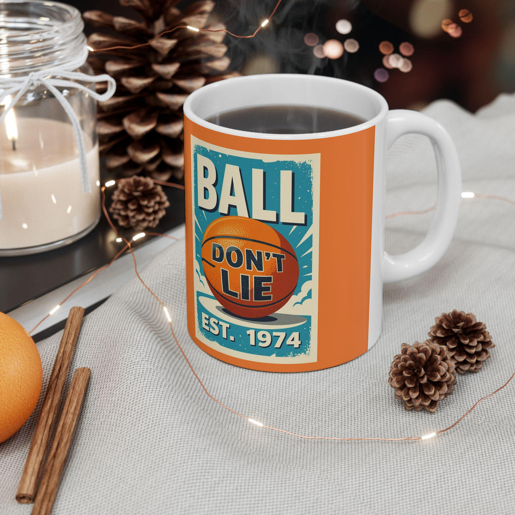 Vintage Basketball Ceramic Mug: Retro PDX Design, Sports Gift