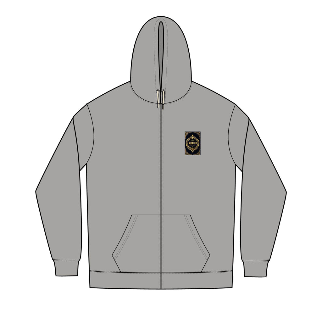 Eco-Friendly Re-Fleece Hoodie: 'Rebuild' Graphic, Full Zip
