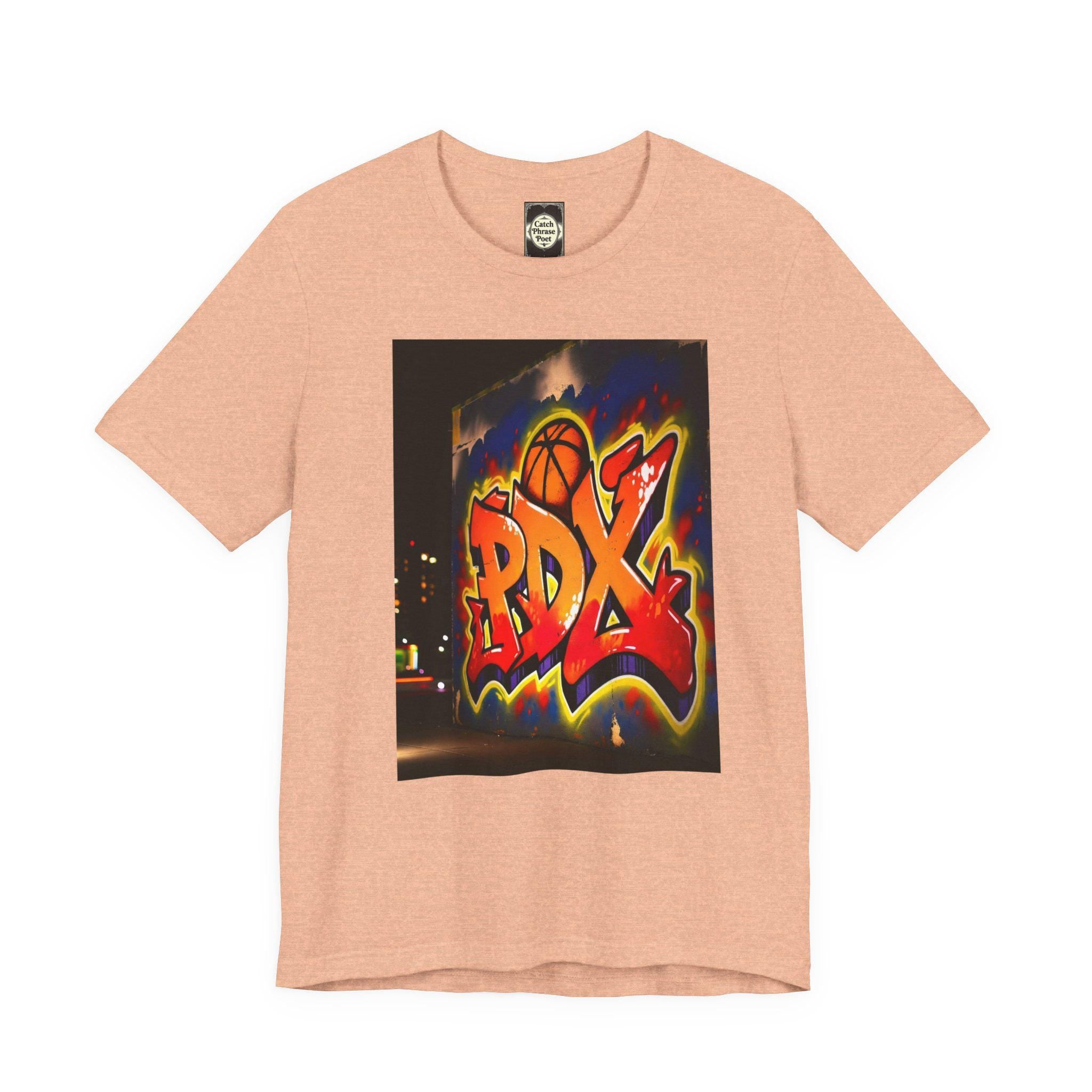 PDX Graffiti Basketball Tee, Urban Streetwear Graphic T-Shirt