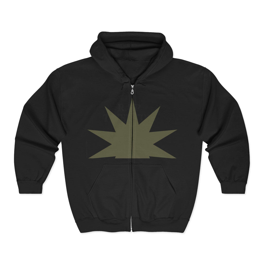 Retro Star Zip-Up Hoodie: Unisex Cotton-Poly Sweatshirt