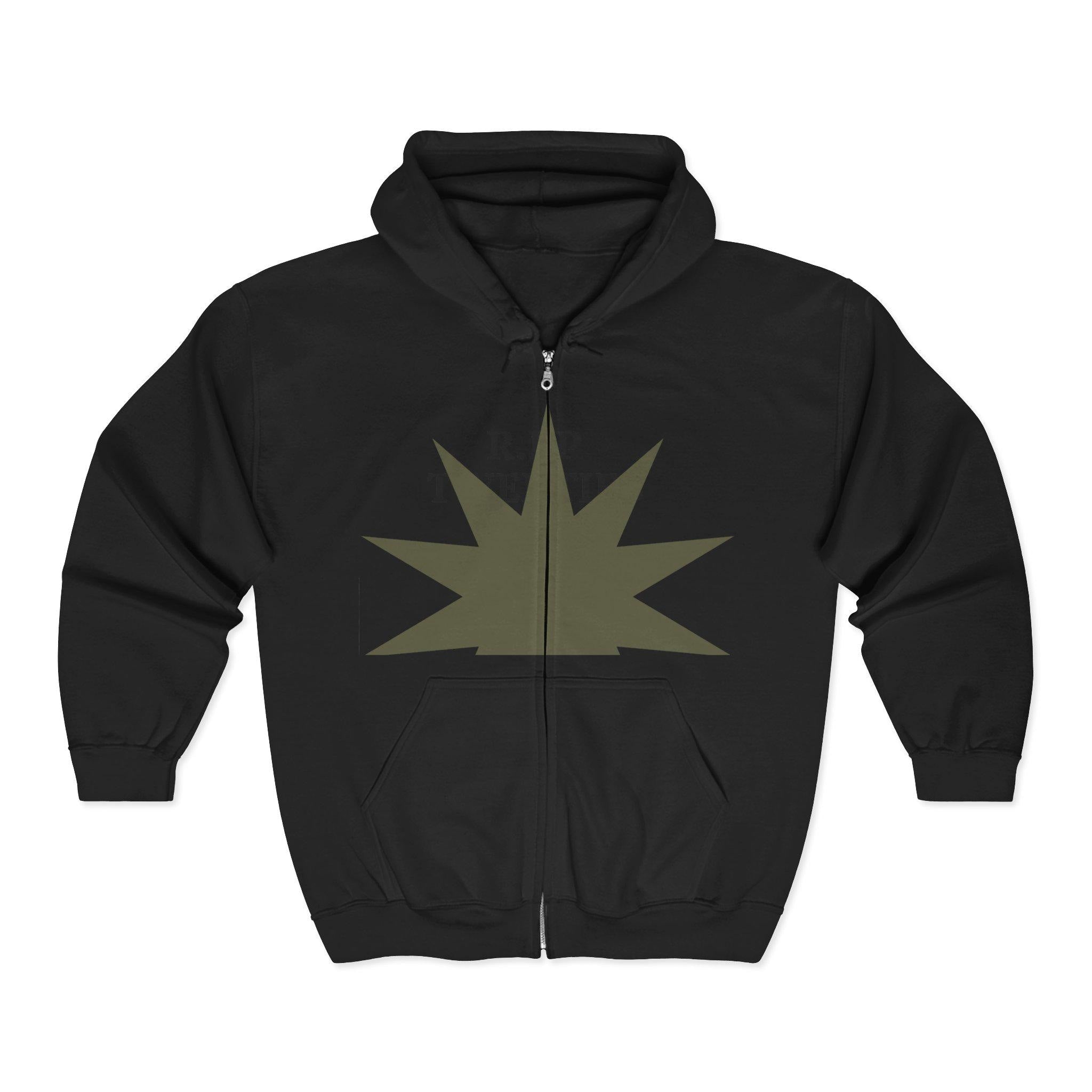Retro Star Zip-Up Hoodie: Unisex Cotton-Poly Sweatshirt