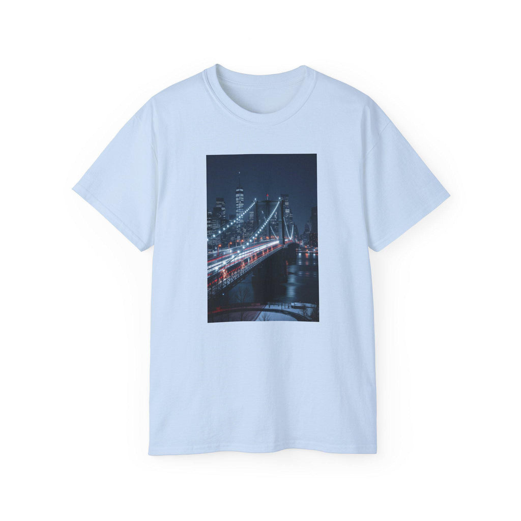 Cityscape Bridge Graphic Ultra Cotton Tee: Night Vibes