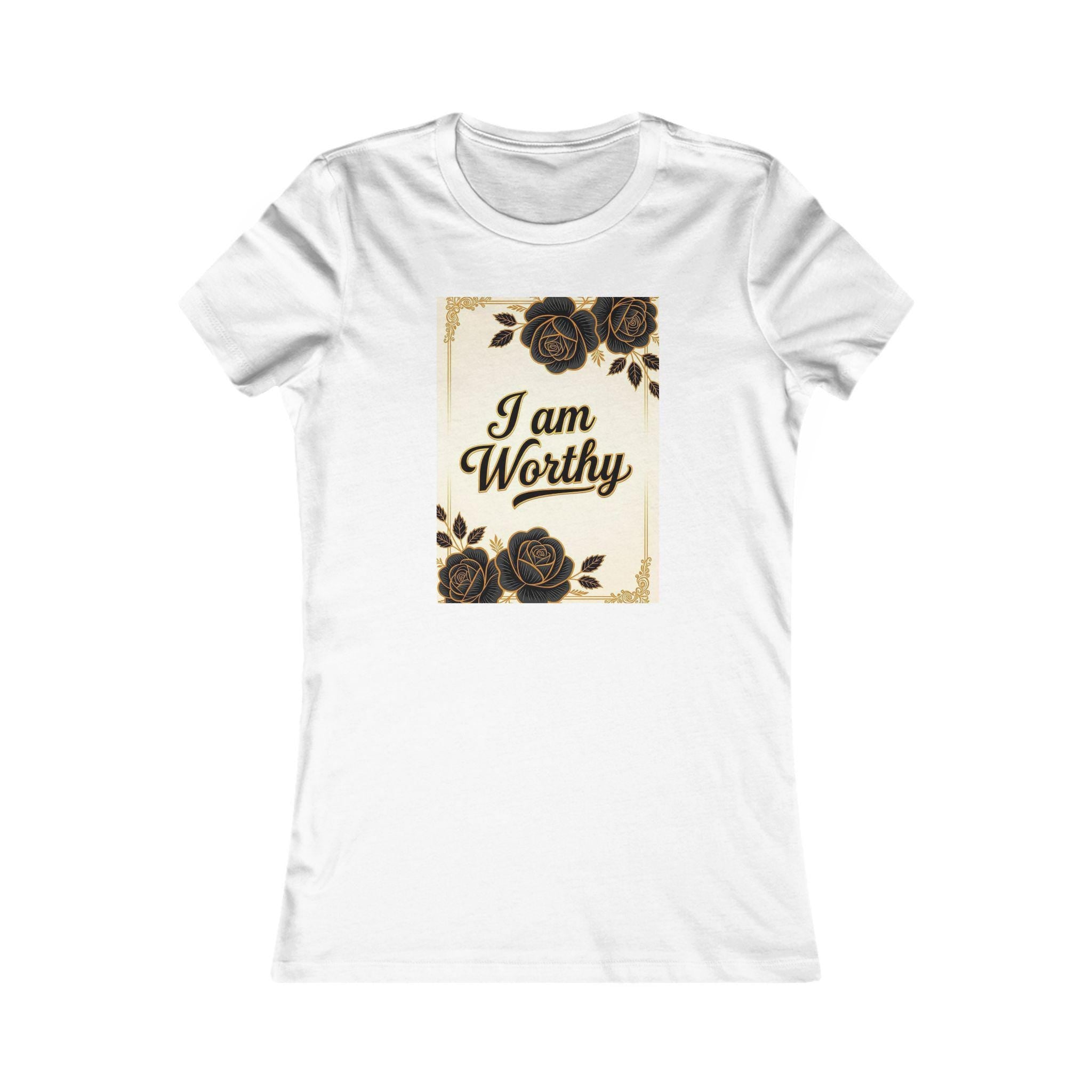 Floral Women's Tee: I am Worthy, Self-Love Gift