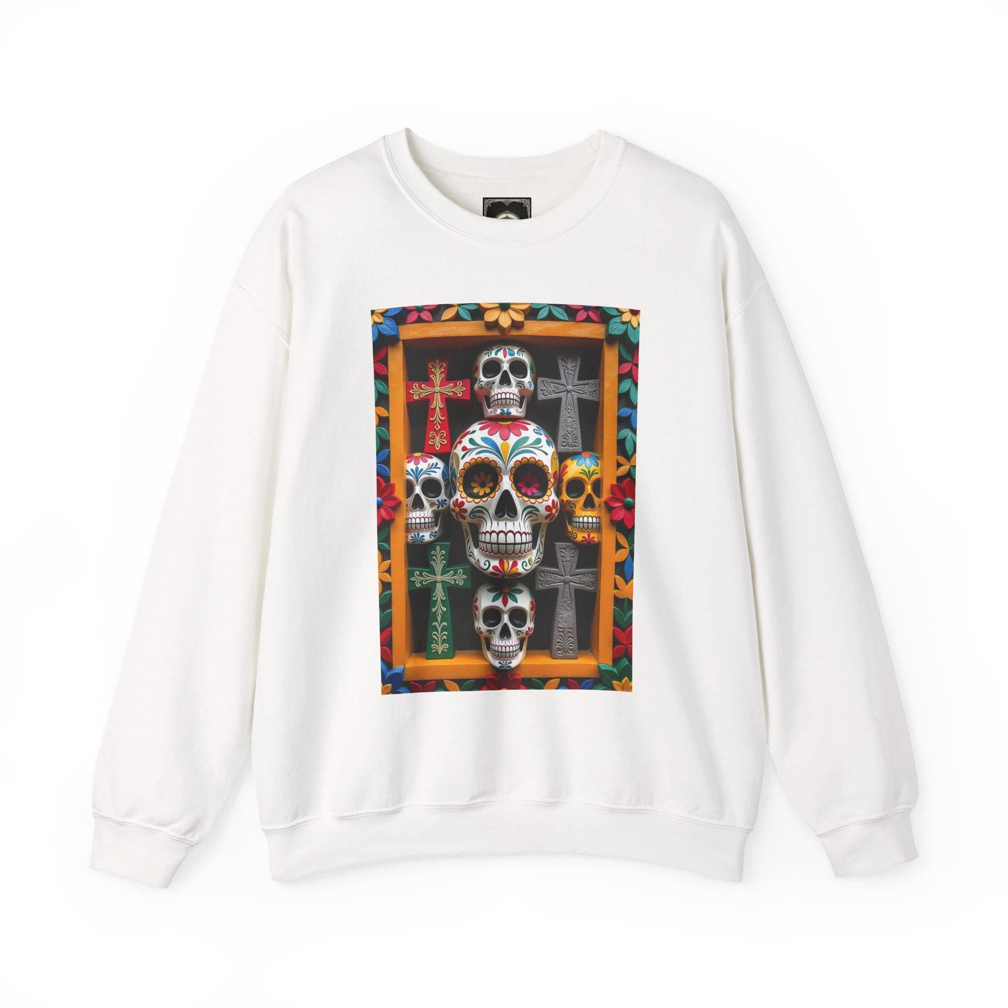 Day Of The Dead Crewneck Sweatshirt - Cozy Unisex Sweatshirt, Fall Fashion, Halloween Gift, Day of the Dead Apparel, Graphic Pullover