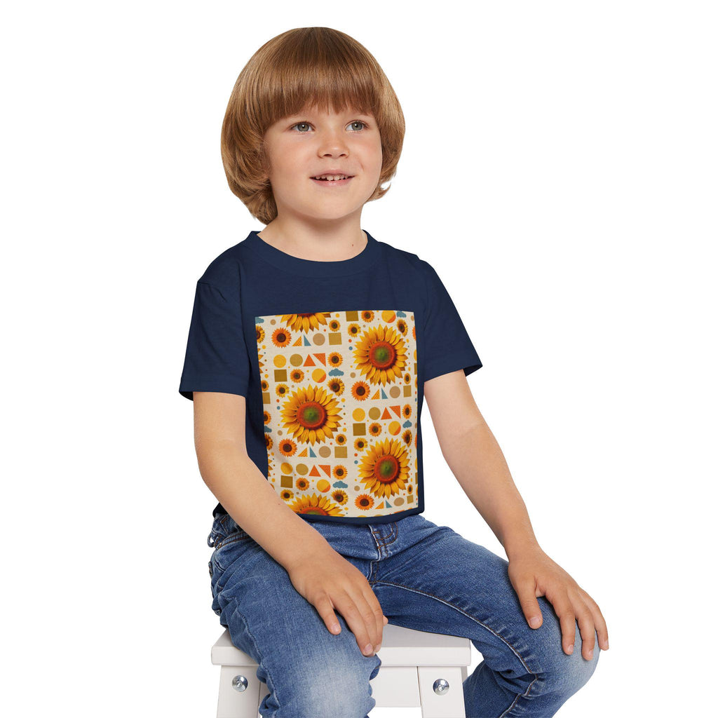 Sunflower Print Toddler T-shirt – Fun Summer Cotton Tee