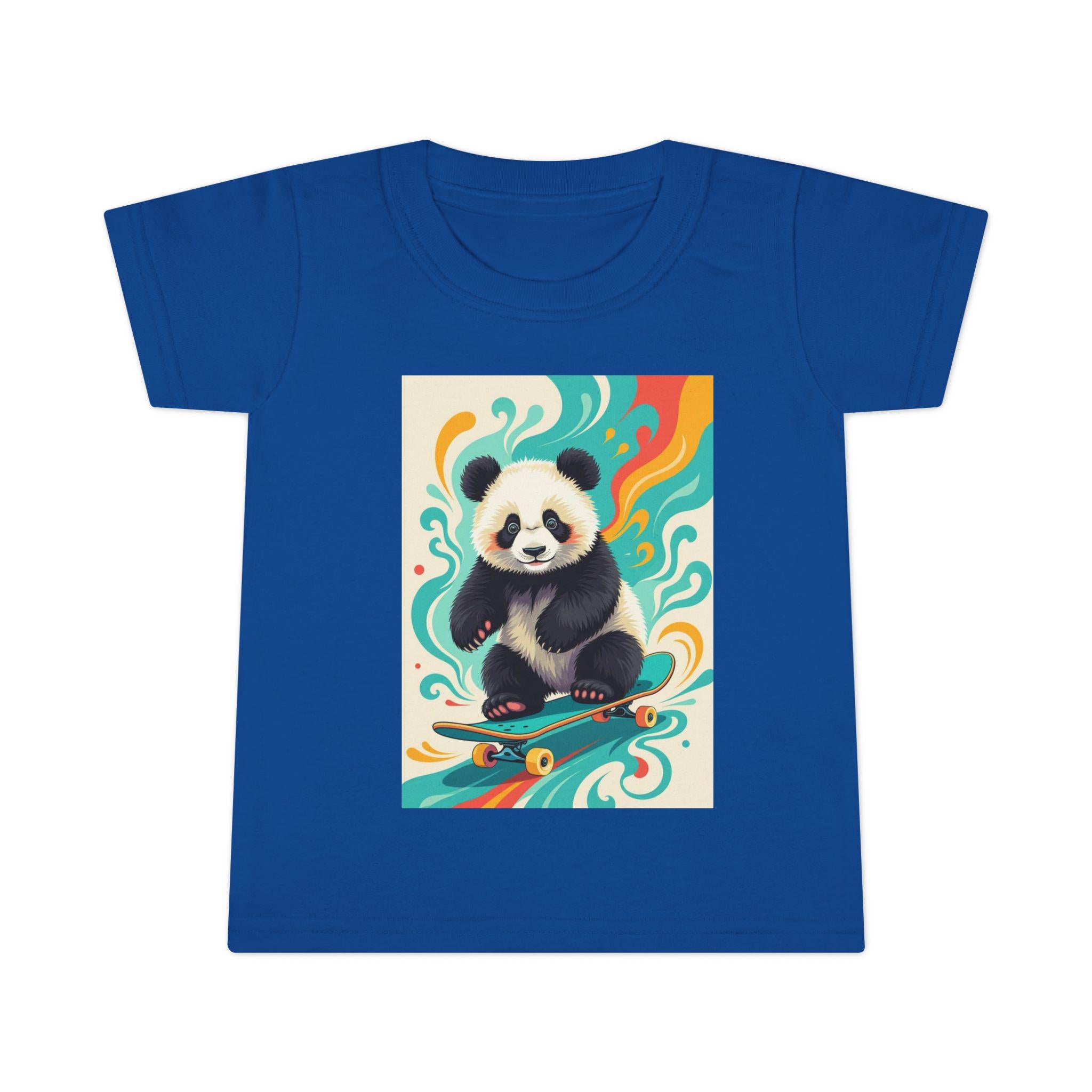 Skateboarding Panda Toddler T-Shirt, Cute Kids Shirt, Fun Gift for Toddlers, Birthday Present, Animal Tee, Playful Apparel