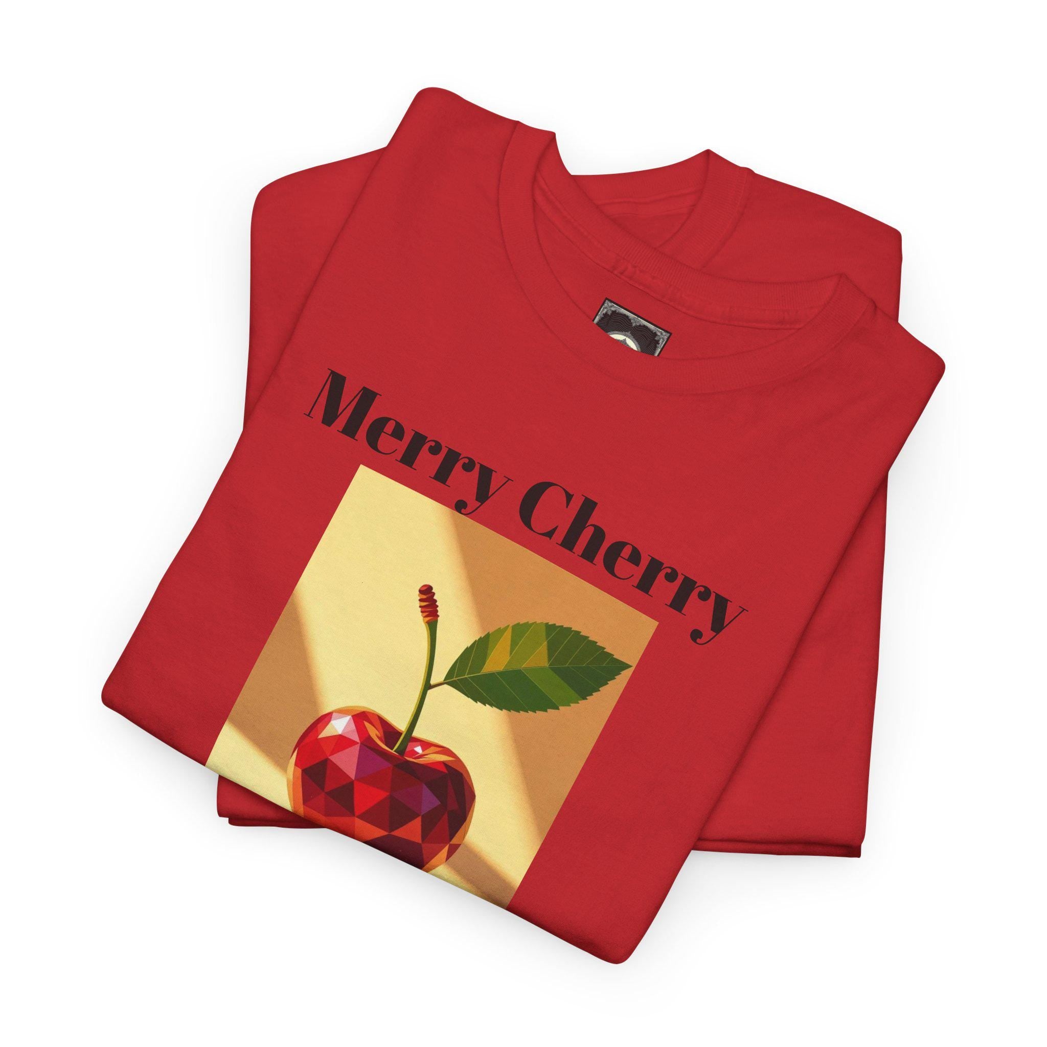 Merry Cherry Graphic Tee - Unisex Heavy Cotton Shirt