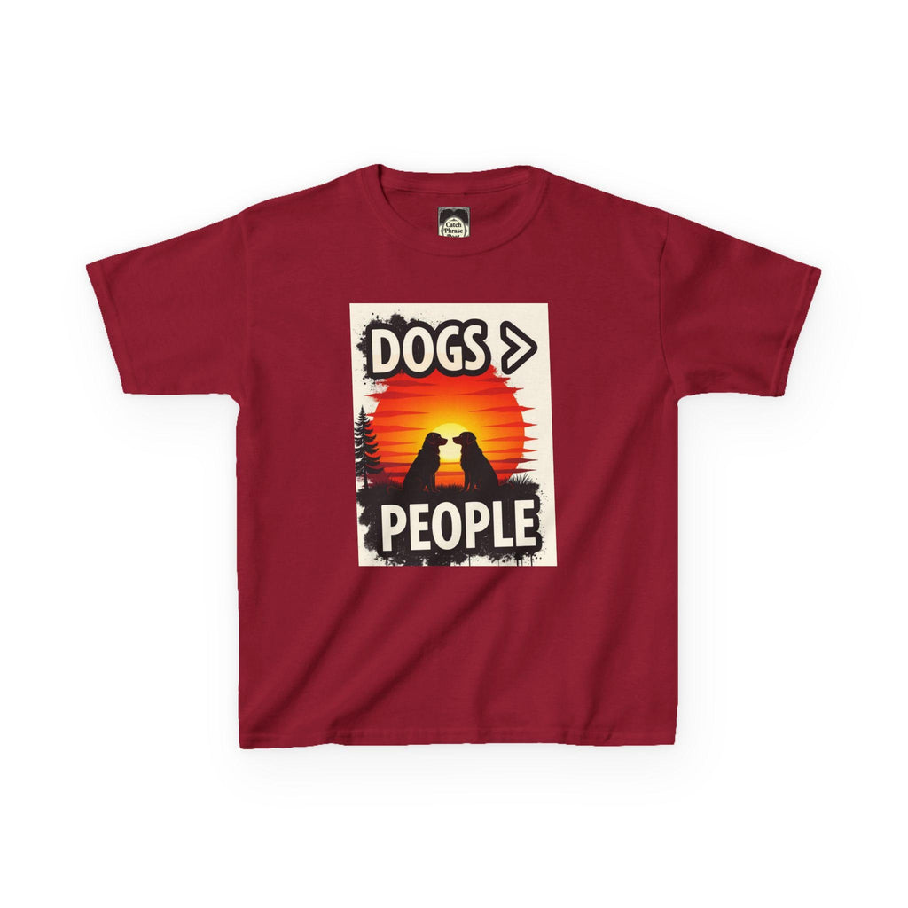 Kids 'Dogs > People' Cotton Tee: Animal Lover Gift