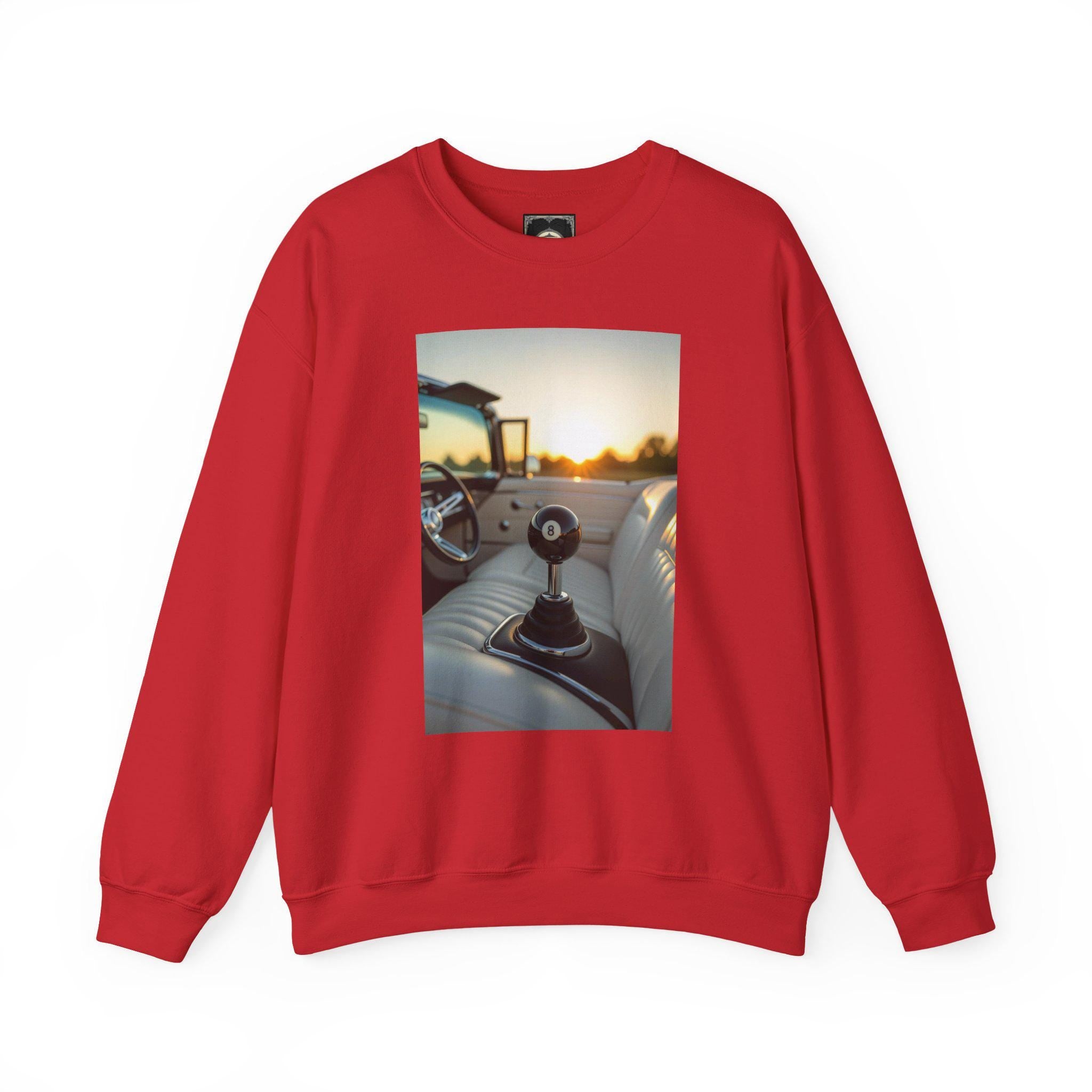 Vintage Car Crewneck Sweatshirt: Retro Road Trip Style
