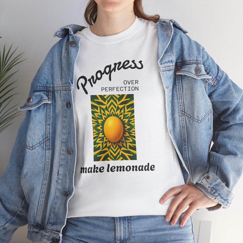 Progress Over Perfection Tee: Motivational Unisex Heavy Cotton Shirt
