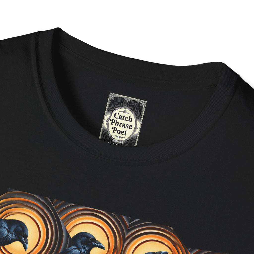 Crow Graphic Softstyle T-Shirt, Wave Pattern Unisex Tee