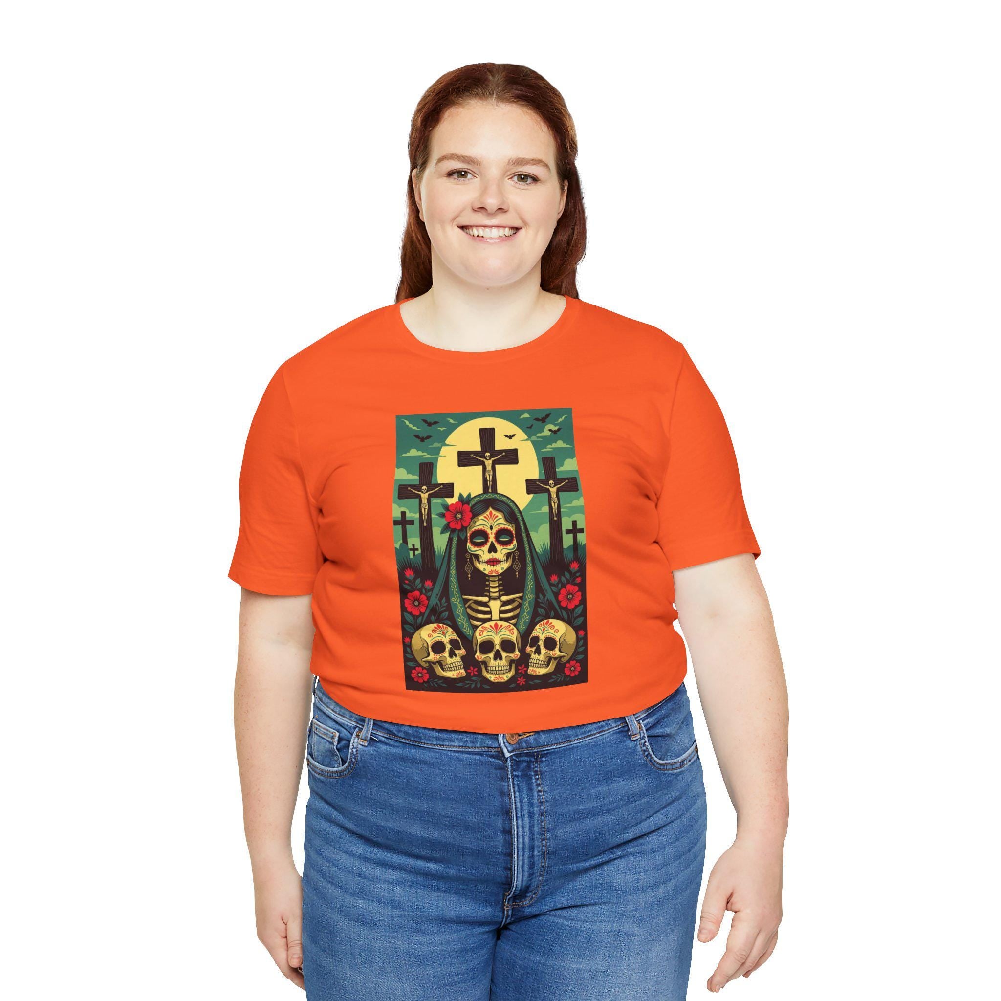 day of the dead Tee - Unisex Jersey Short Sleeve Shirt, Alternative Apparel, Halloween Style, Cute Graphic Tee, Spooky Fashion