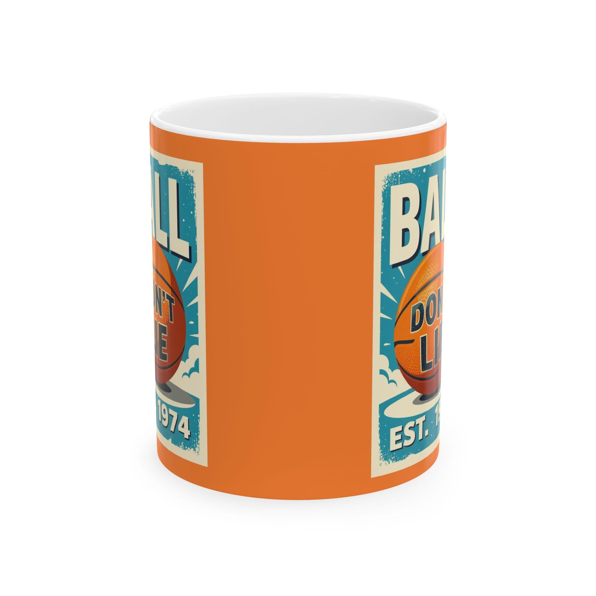 Vintage Basketball Ceramic Mug: Retro PDX Design, Sports Gift
