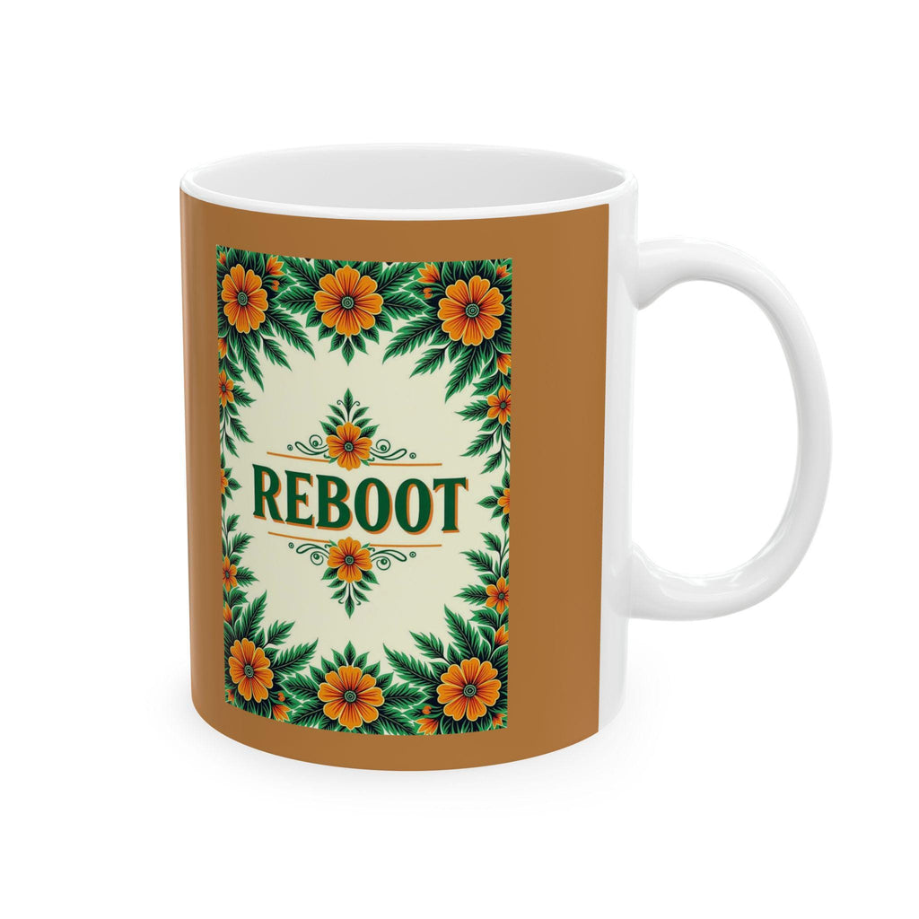 Floral Ceramic Coffee Mug - "Reboot" Design