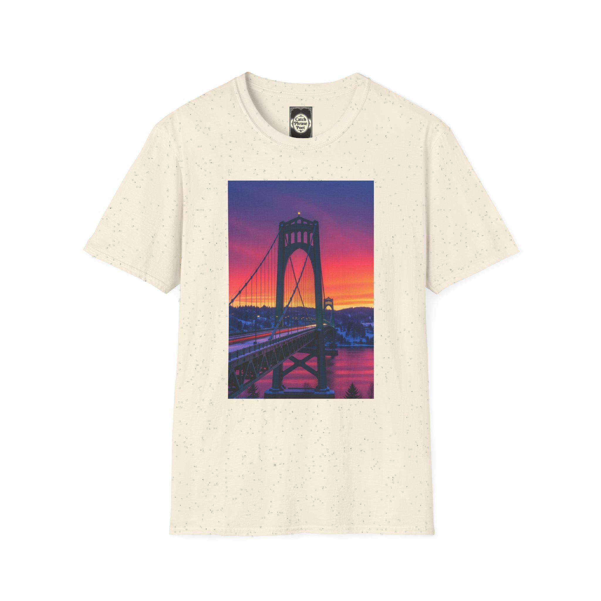 St. Johns Bridge PDX T-Shirt: Unisex Softstyle Cotton Tee