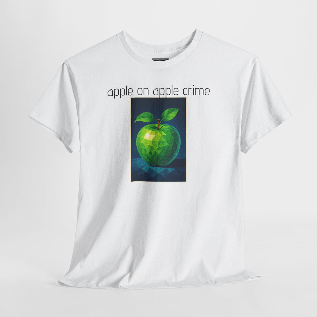 Apple on Apple Crime Graphic Tee - Funny Unisex Cotton T-Shirt