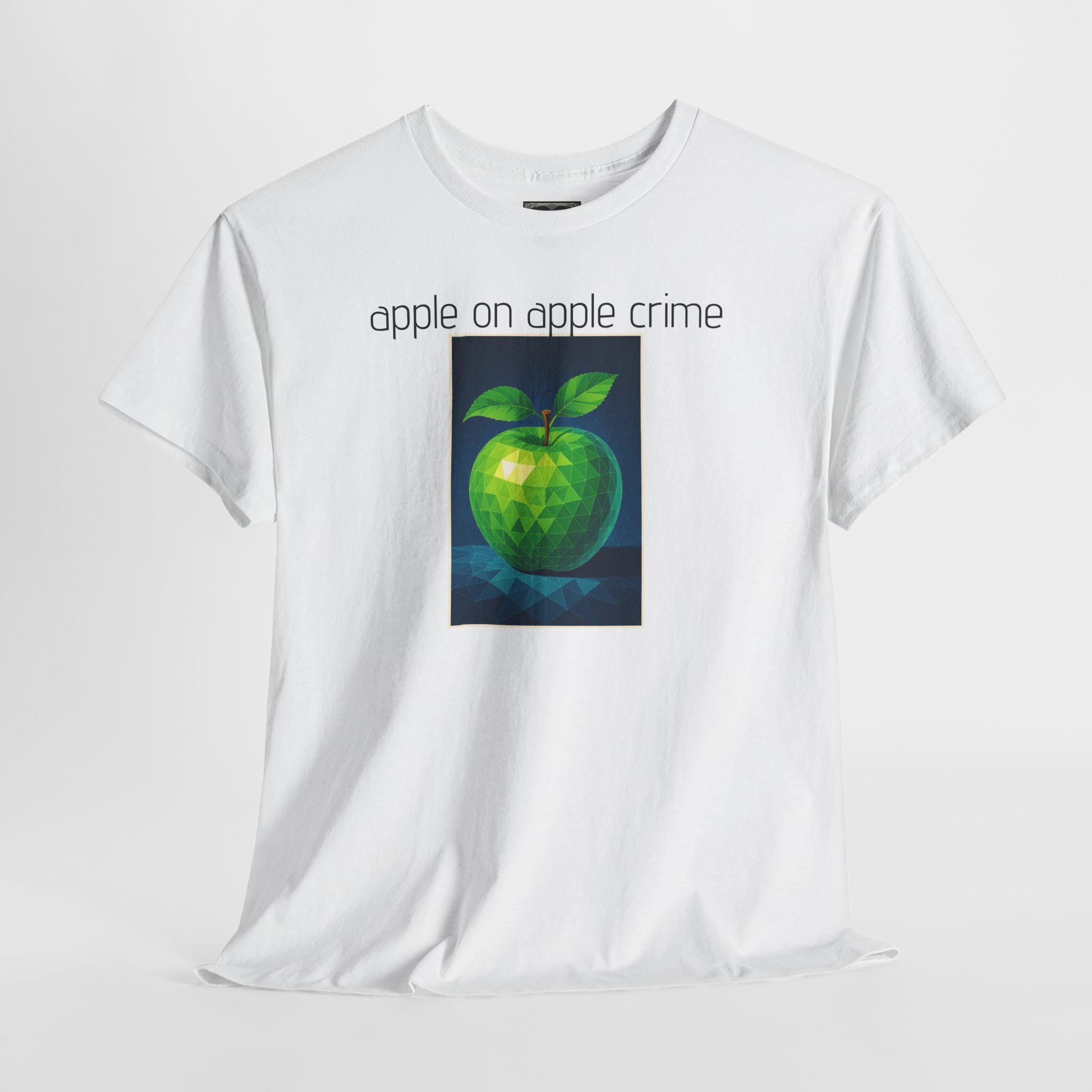 Apple on Apple Crime Graphic Tee - Funny Unisex Cotton T-Shirt