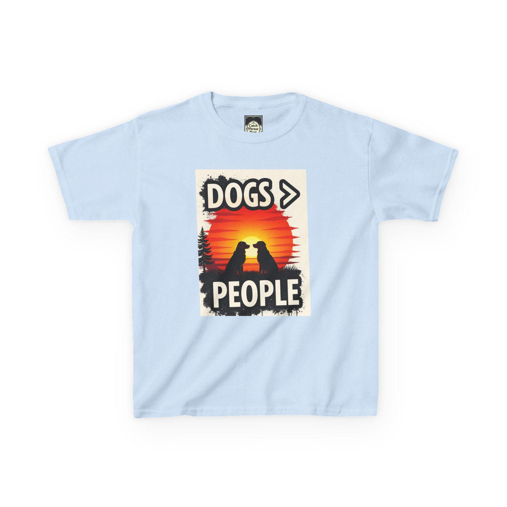Kids 'Dogs > People' Cotton Tee: Animal Lover Gift