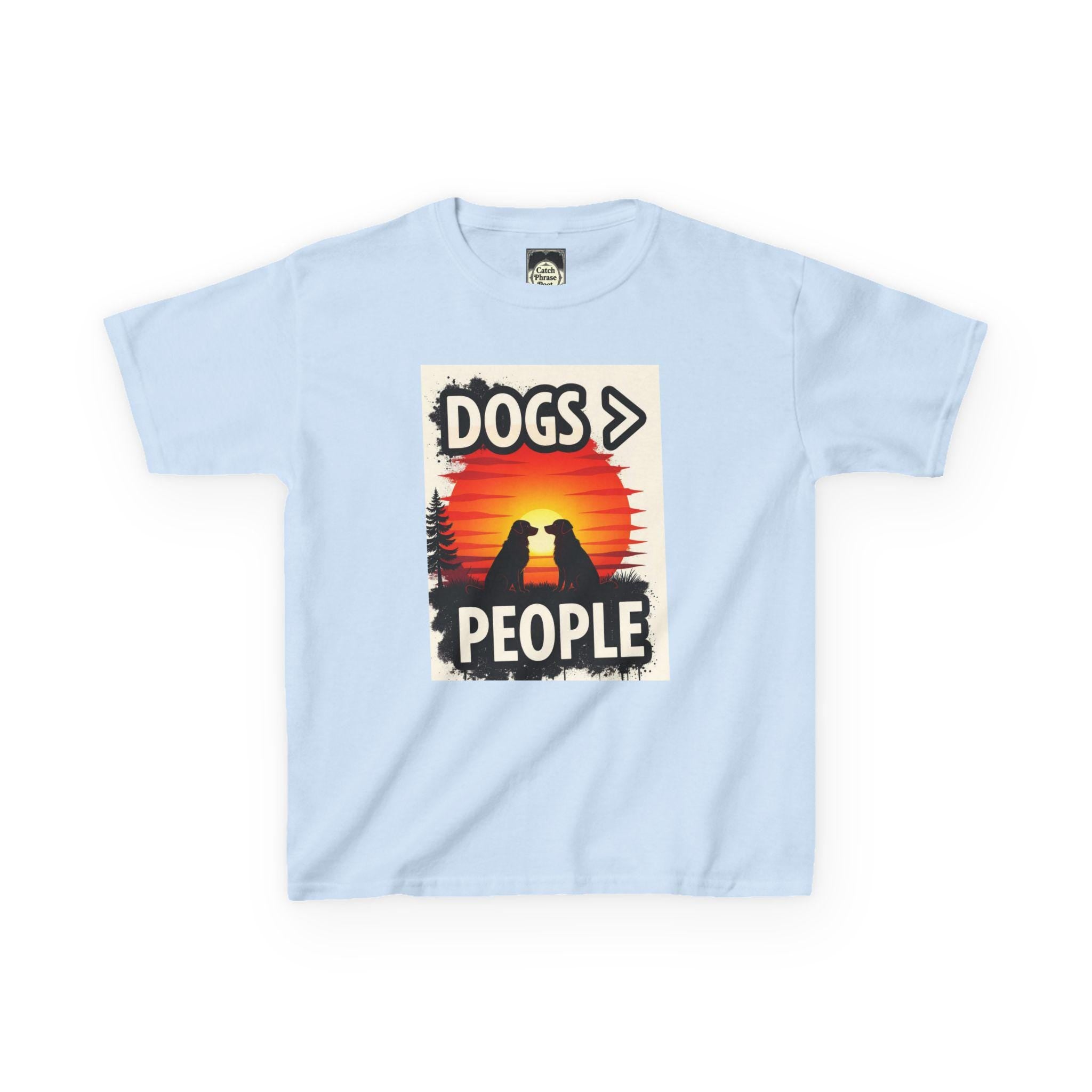 Kids 'Dogs > People' Cotton Tee: Animal Lover Gift