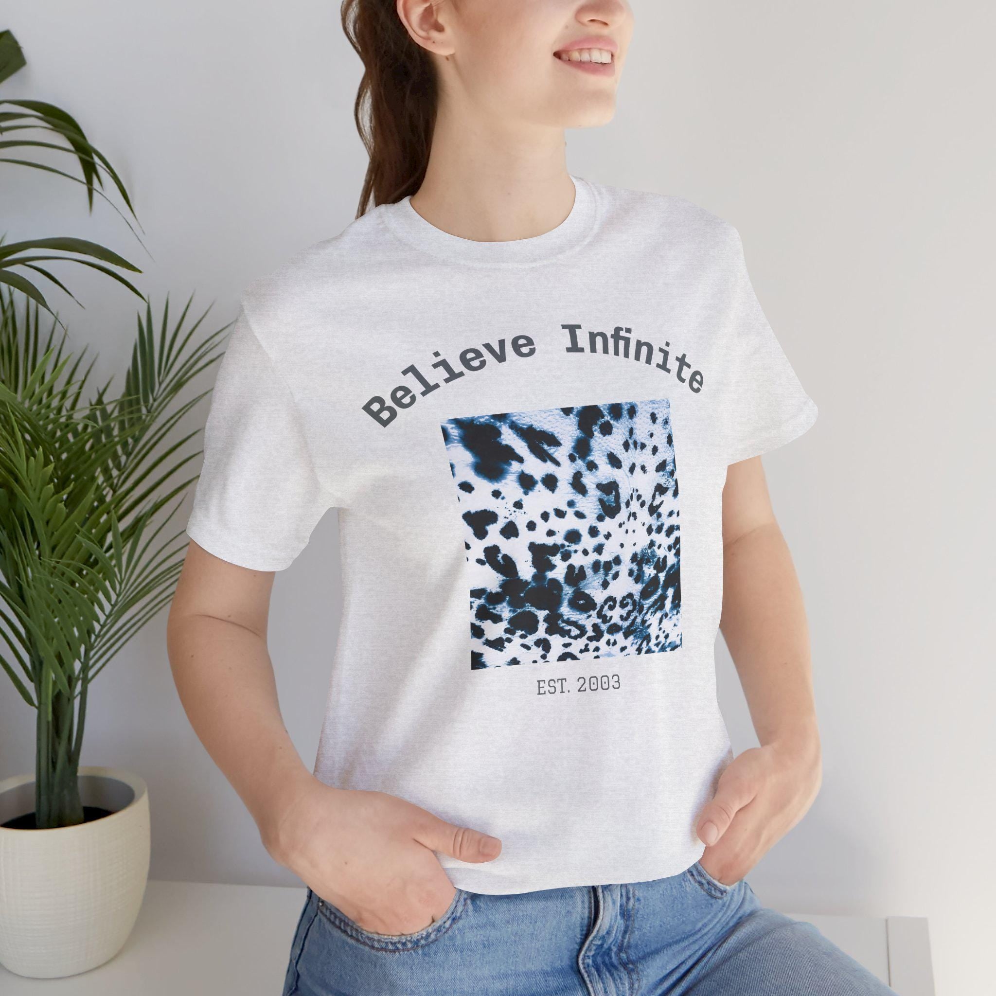 Unisex Graphic Tee - Believe Infinite, Inspirational T-Shirt, Casual Wear, Birthday Gift, Motivational Apparel