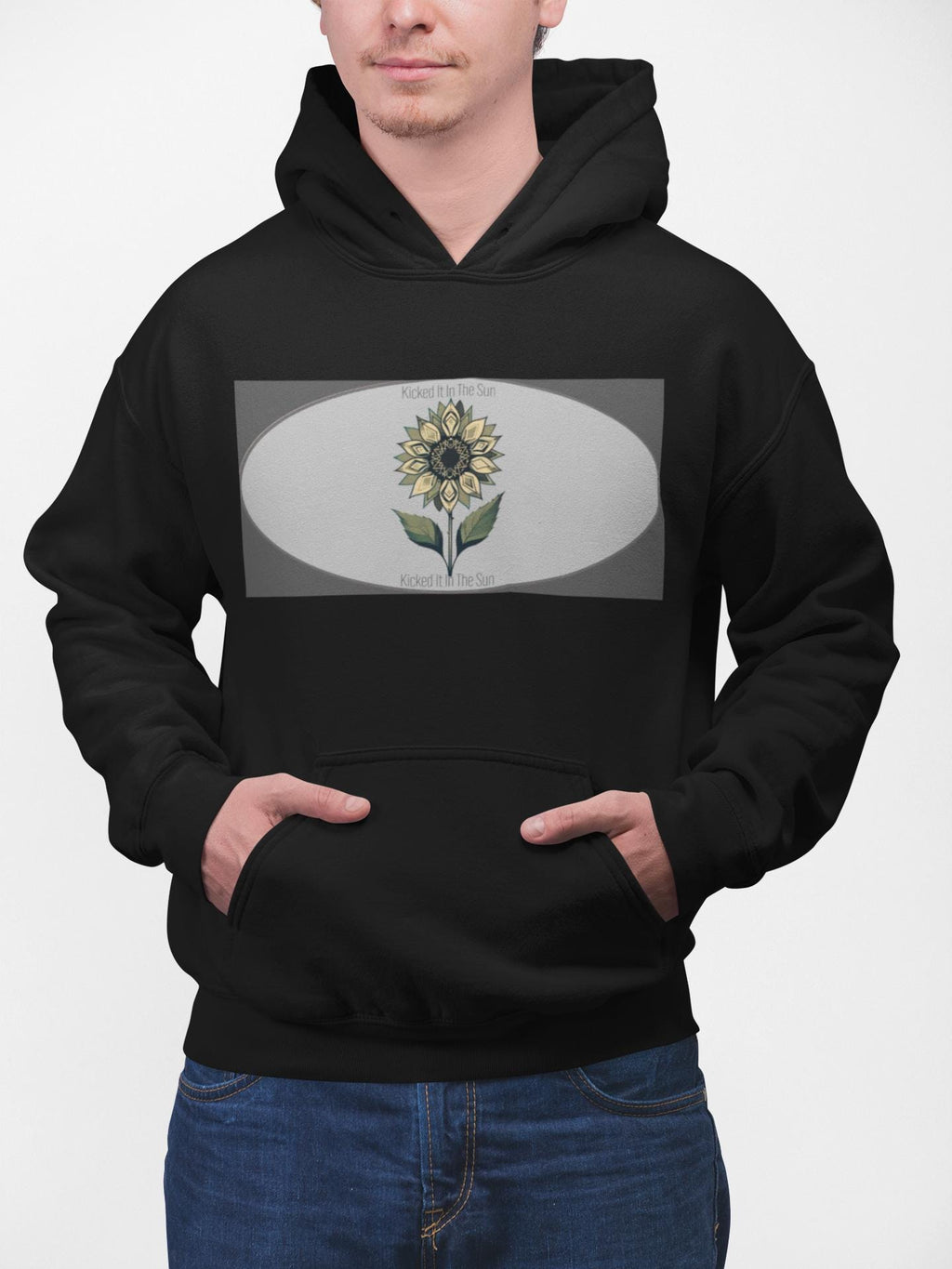Sunflower Graphic Fleece Hoodie, Unisex Floral Design