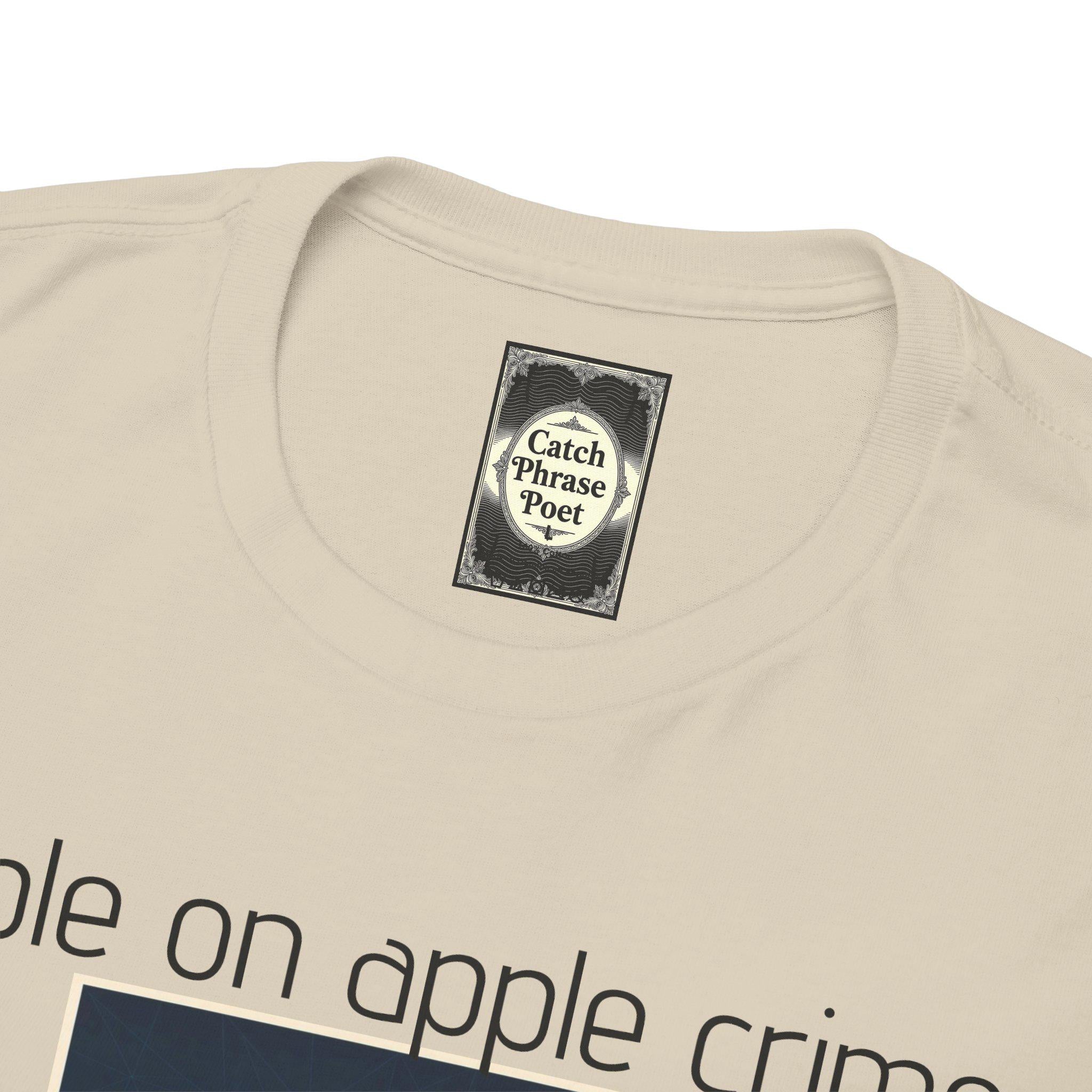 Apple on Apple Crime Graphic Tee - Funny Unisex Cotton T-Shirt