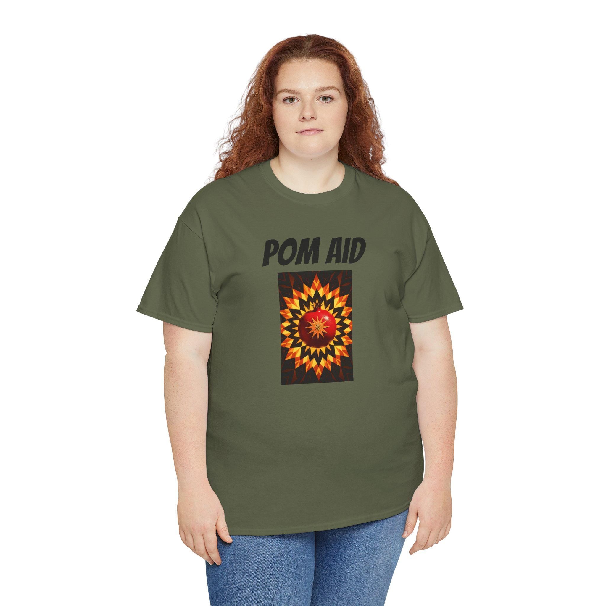 Vibrant 'POM AID' Graphic Tee - Unisex Music Festival Shirt