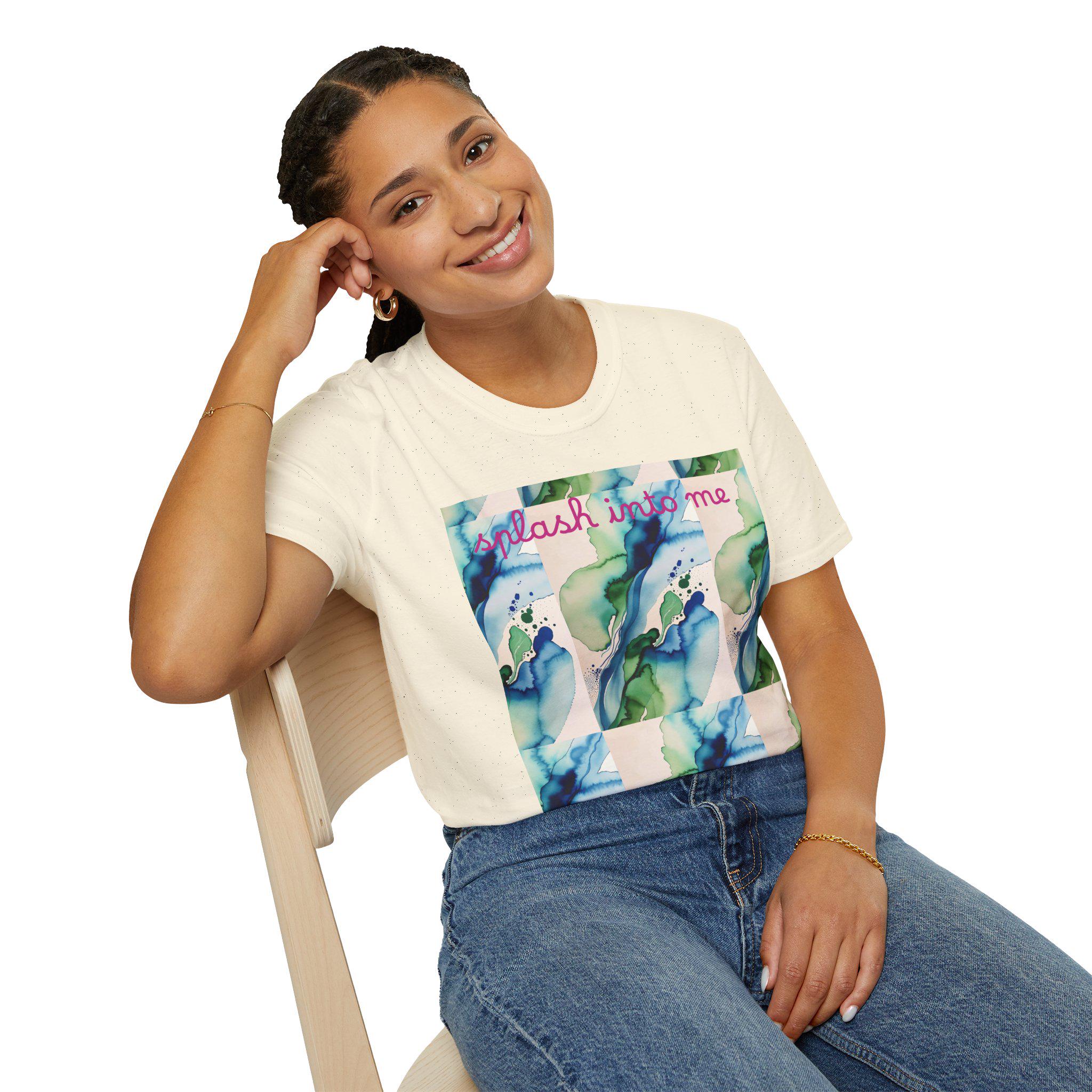 Watercolor Splash Unisex T-Shirt, Softstyle Graphic Tee