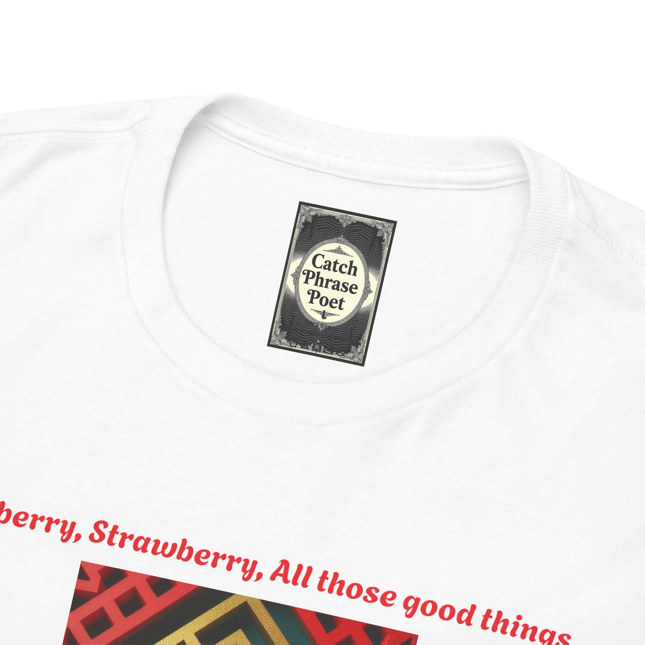 Strawberry Unisex Heavy Cotton Tee: Artistic Fruit Design