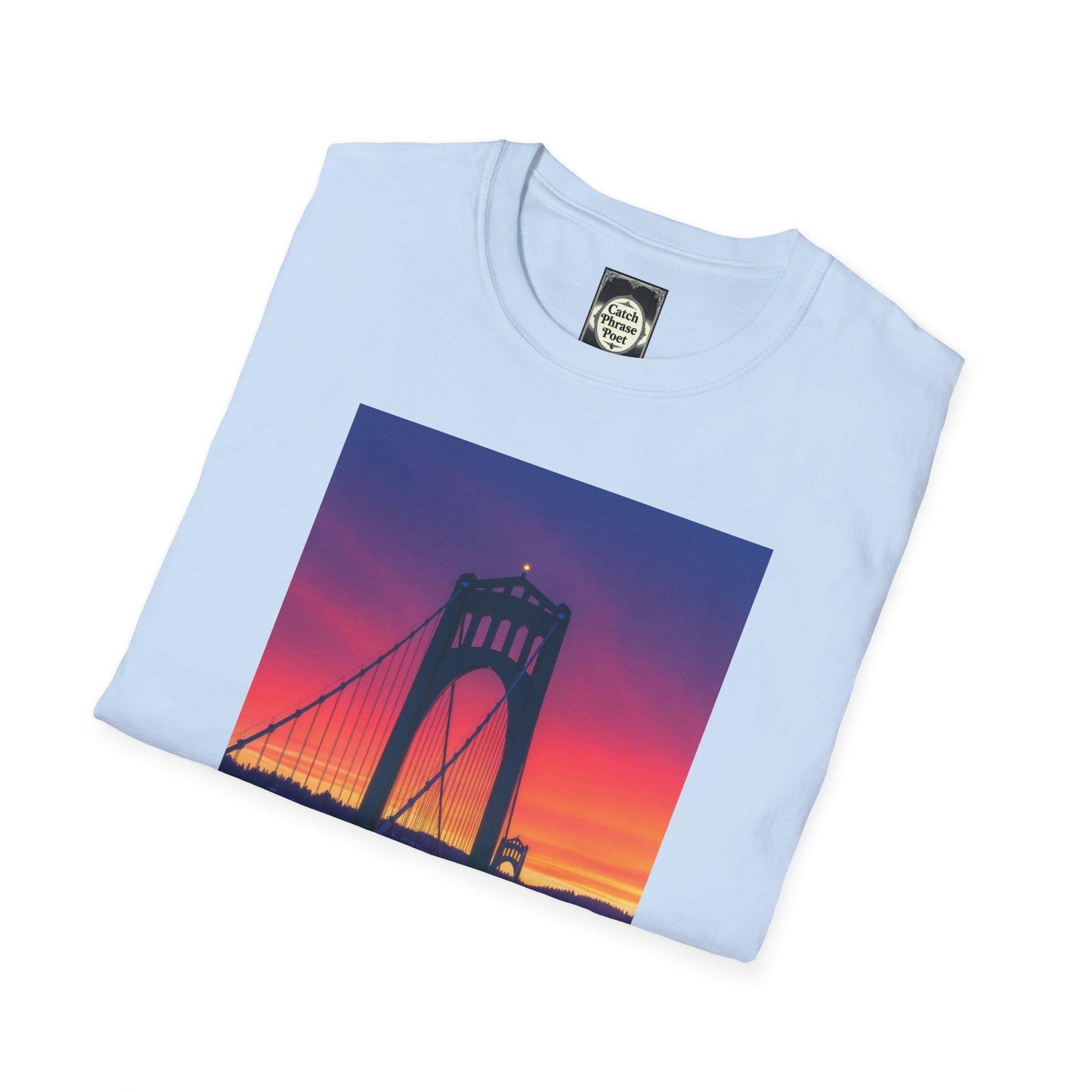 St. Johns Bridge PDX T-Shirt: Unisex Softstyle Cotton Tee