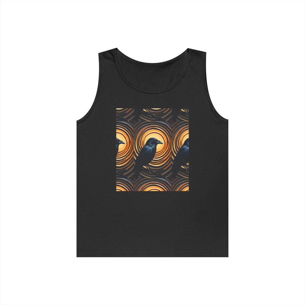 Raven Print Tank Top, Unisex Cotton Sleeveless Shirt, Boho Apparel