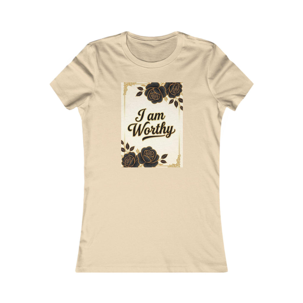 Floral Women's Tee: I am Worthy, Self-Love Gift