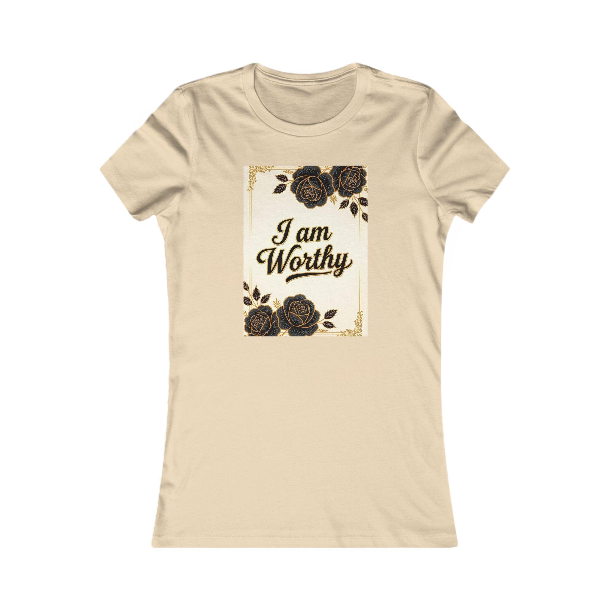 Floral Women's Tee: I am Worthy, Self-Love Gift