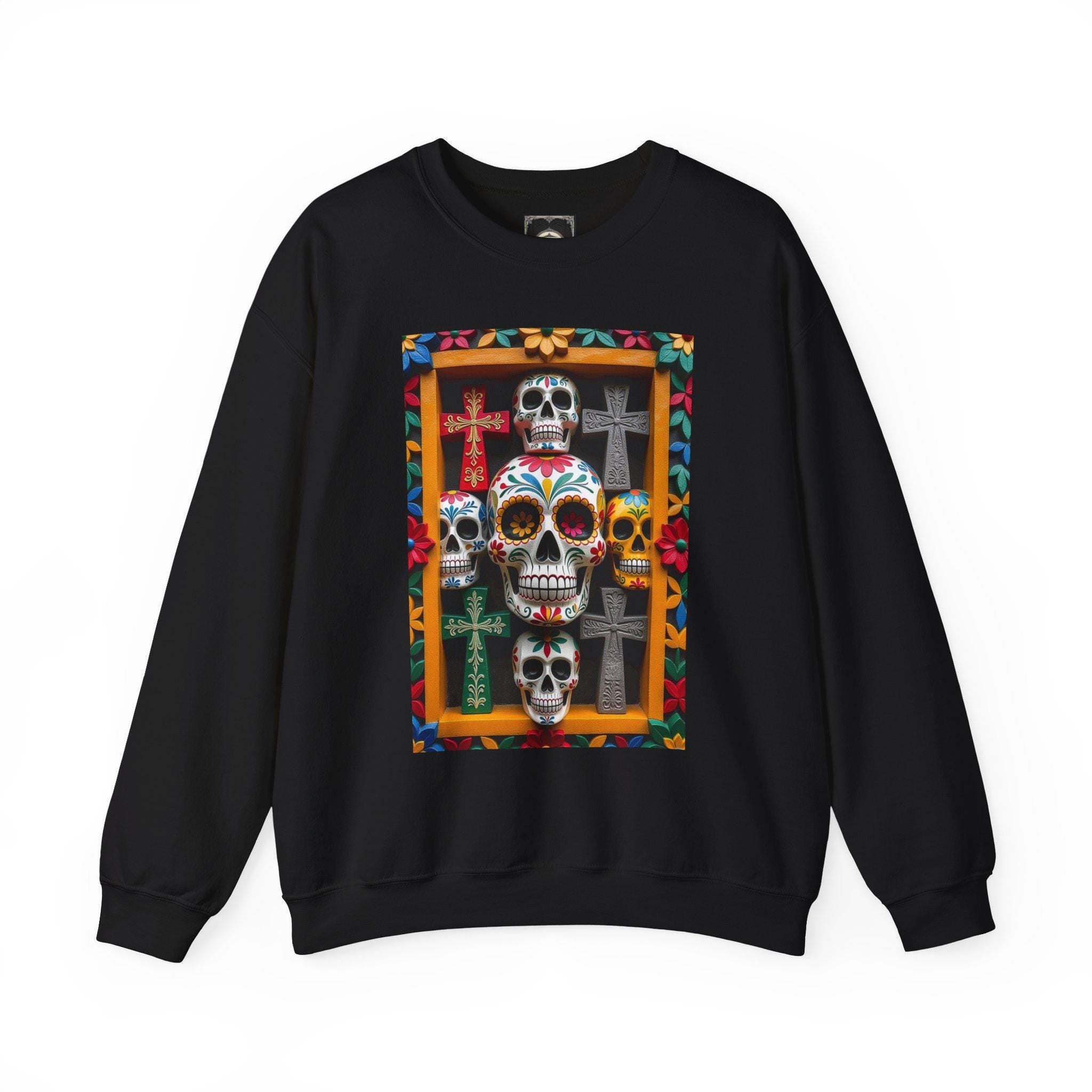 Day Of The Dead Crewneck Sweatshirt - Cozy Unisex Sweatshirt, Fall Fashion, Halloween Gift, Day of the Dead Apparel, Graphic Pullover