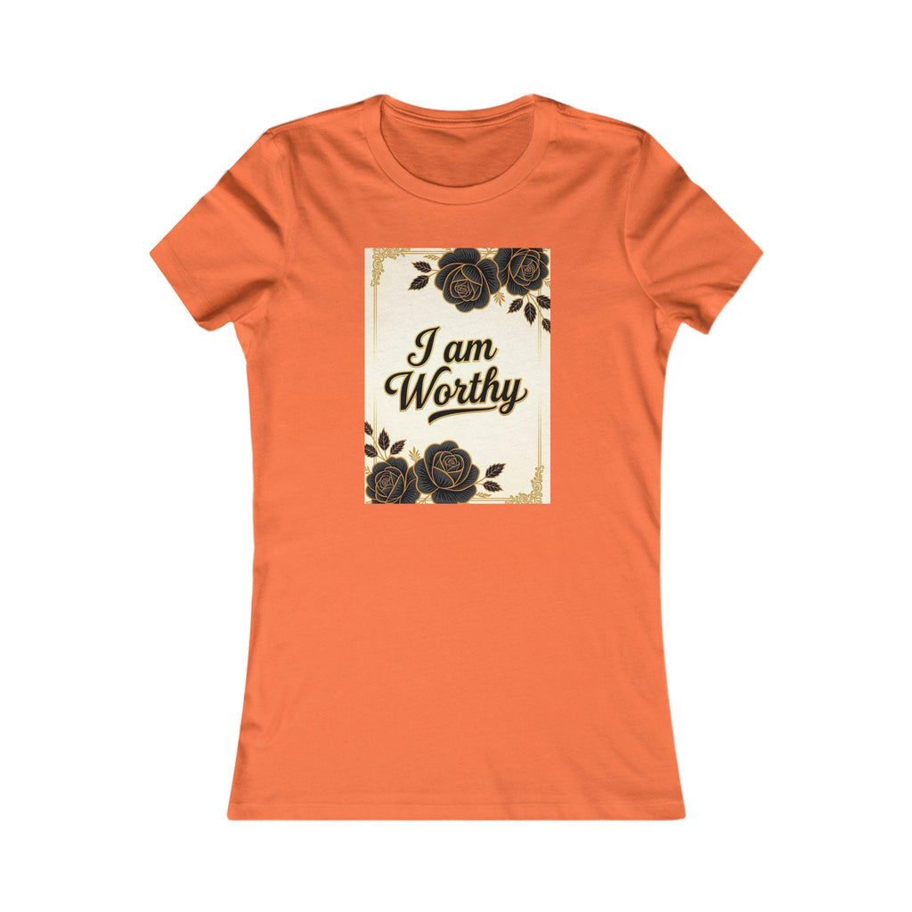 Floral Women's Tee: I am Worthy, Self-Love Gift