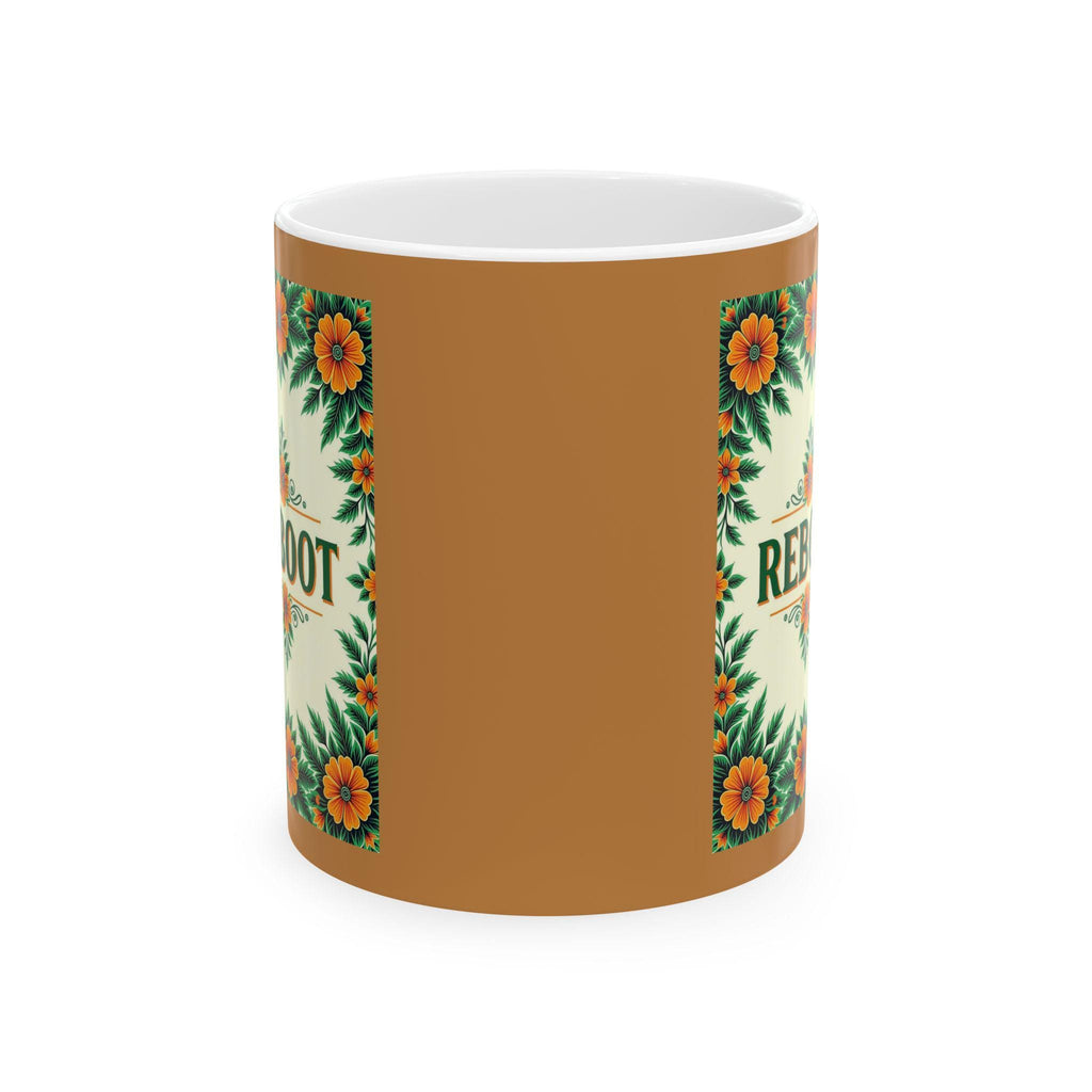 Floral Ceramic Coffee Mug - "Reboot" Design