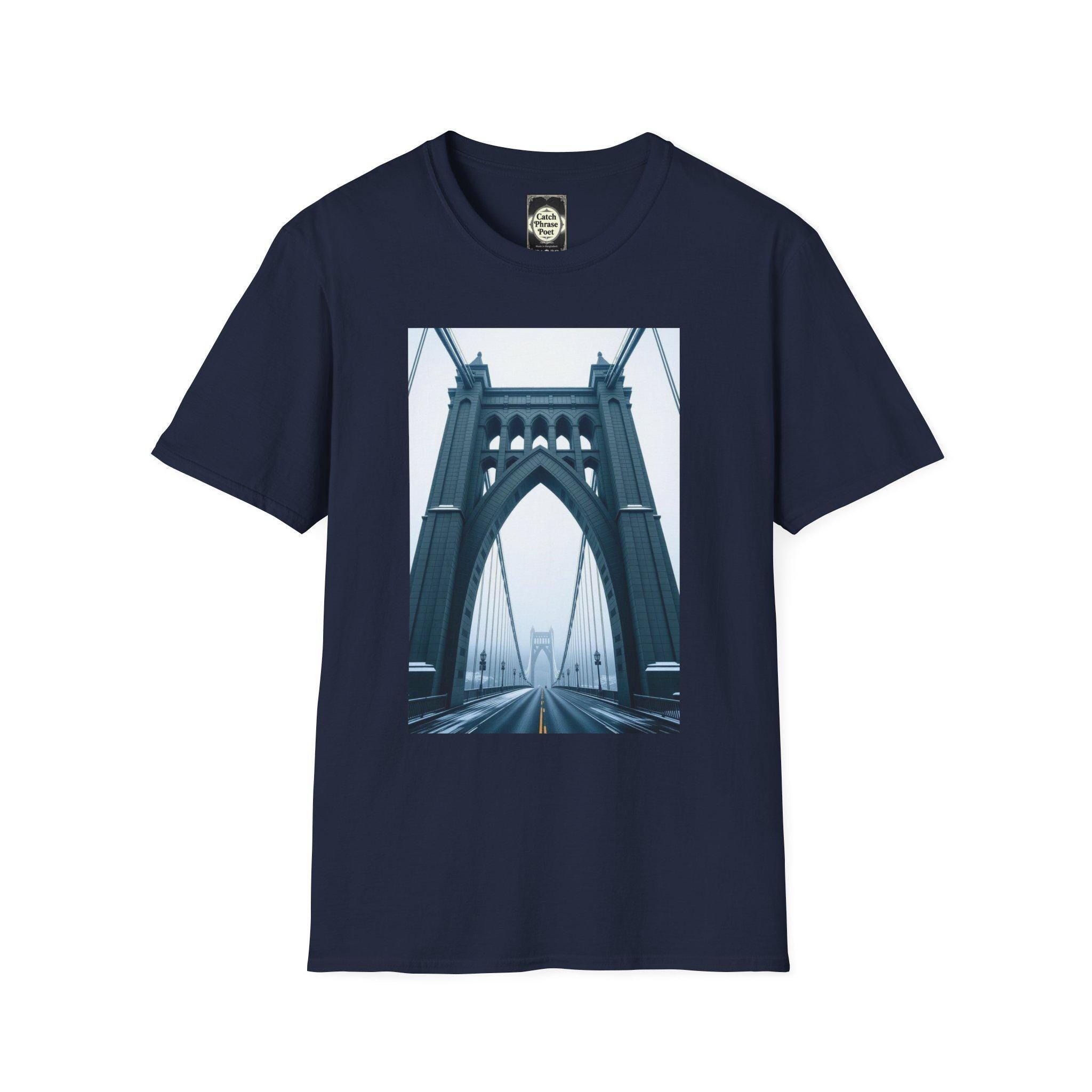St Johns Bridge Portland Unisex T-Shirt: Modern Cityscape Tee