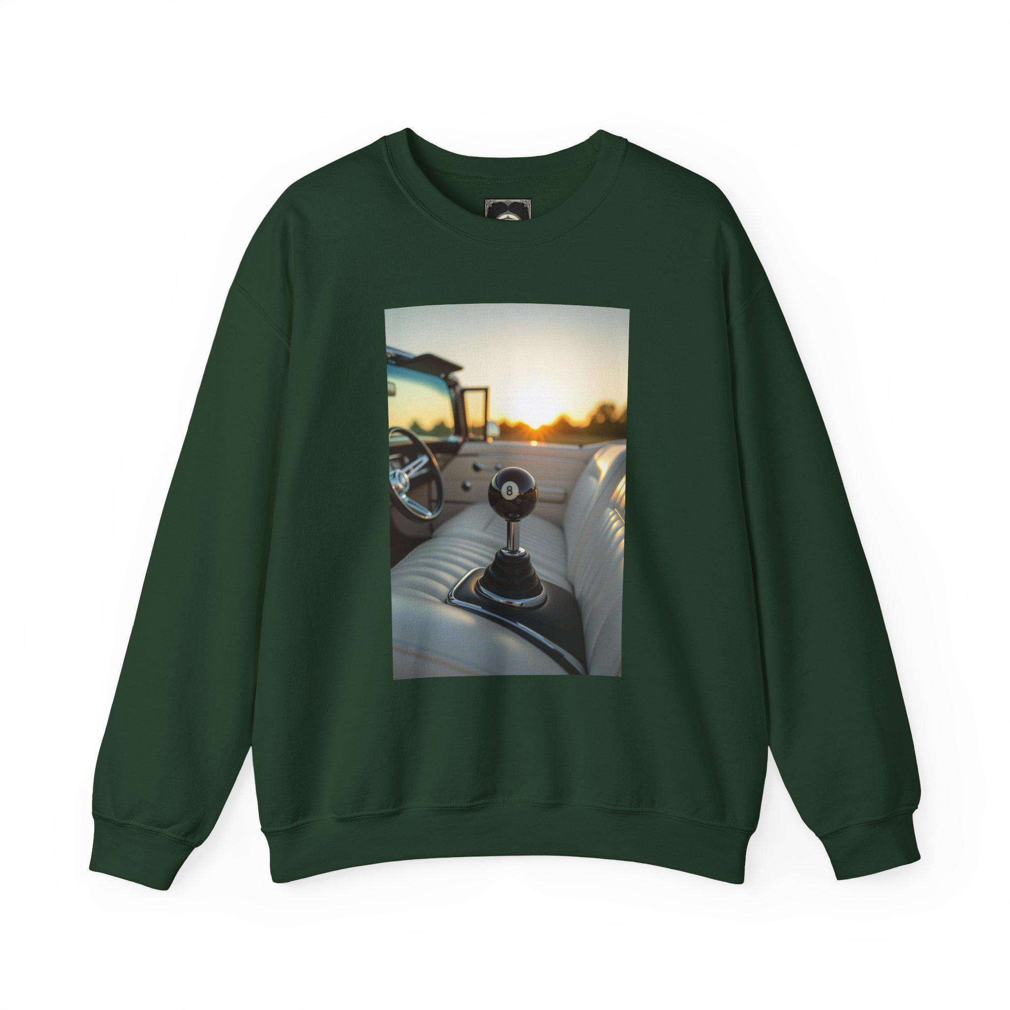 Vintage Car Crewneck Sweatshirt: Retro Road Trip Style