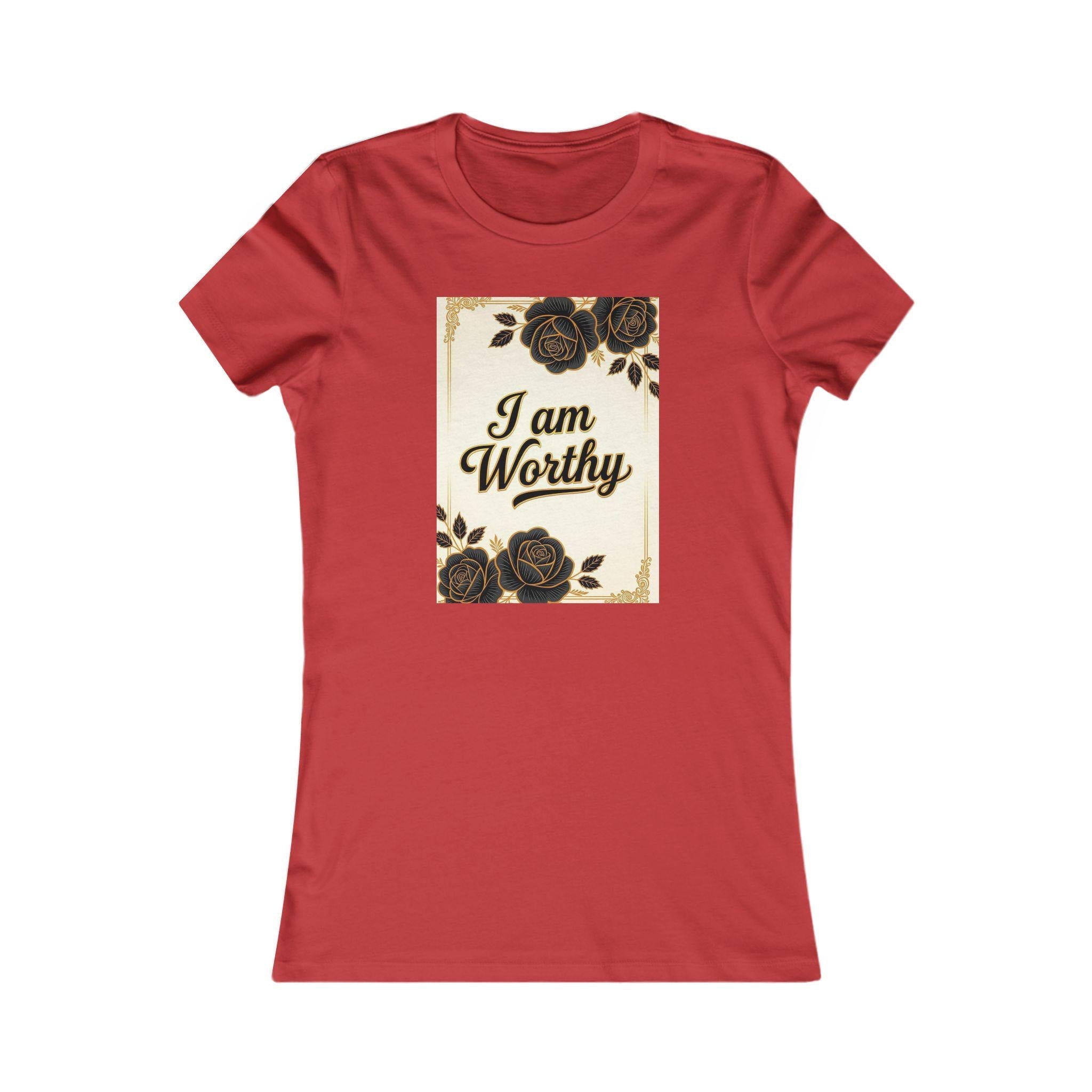 Floral Women's Tee: I am Worthy, Self-Love Gift