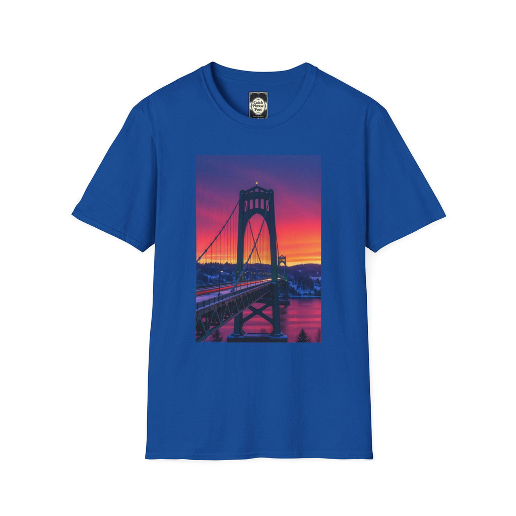 St. Johns Bridge PDX T-Shirt: Unisex Softstyle Cotton Tee
