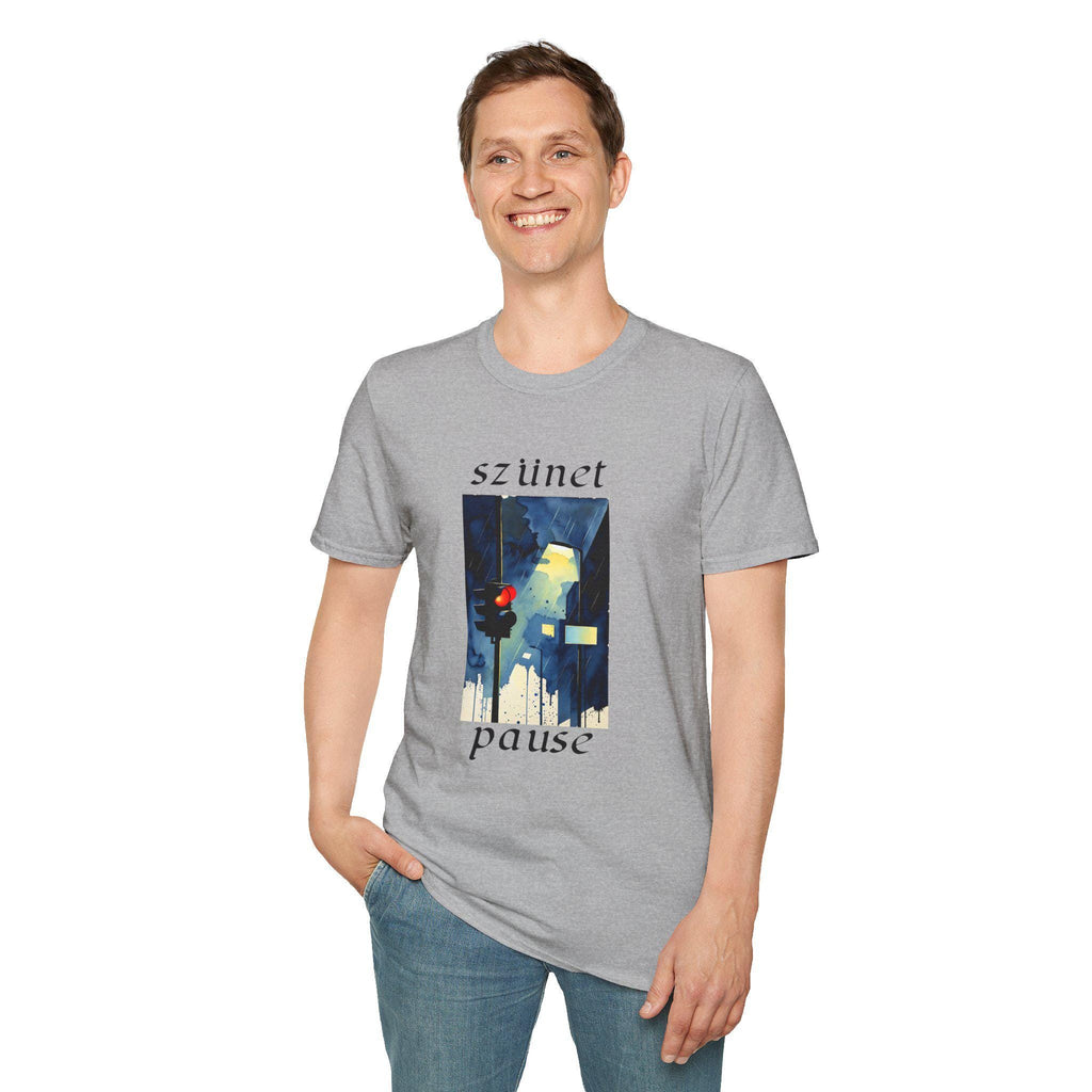 Pause Artistic T-Shirt – Unisex Softstyle Tee with Unique Graphic