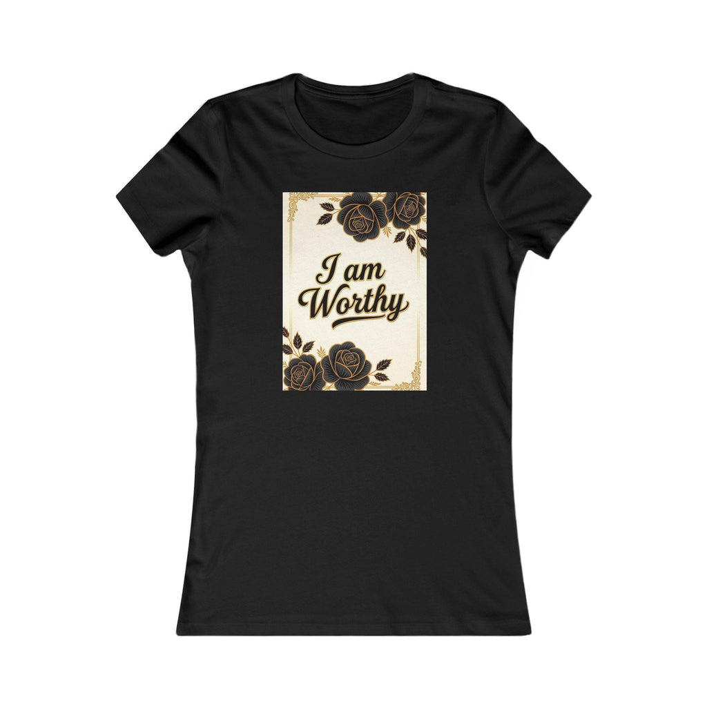 Floral Women's Tee: I am Worthy, Self-Love Gift