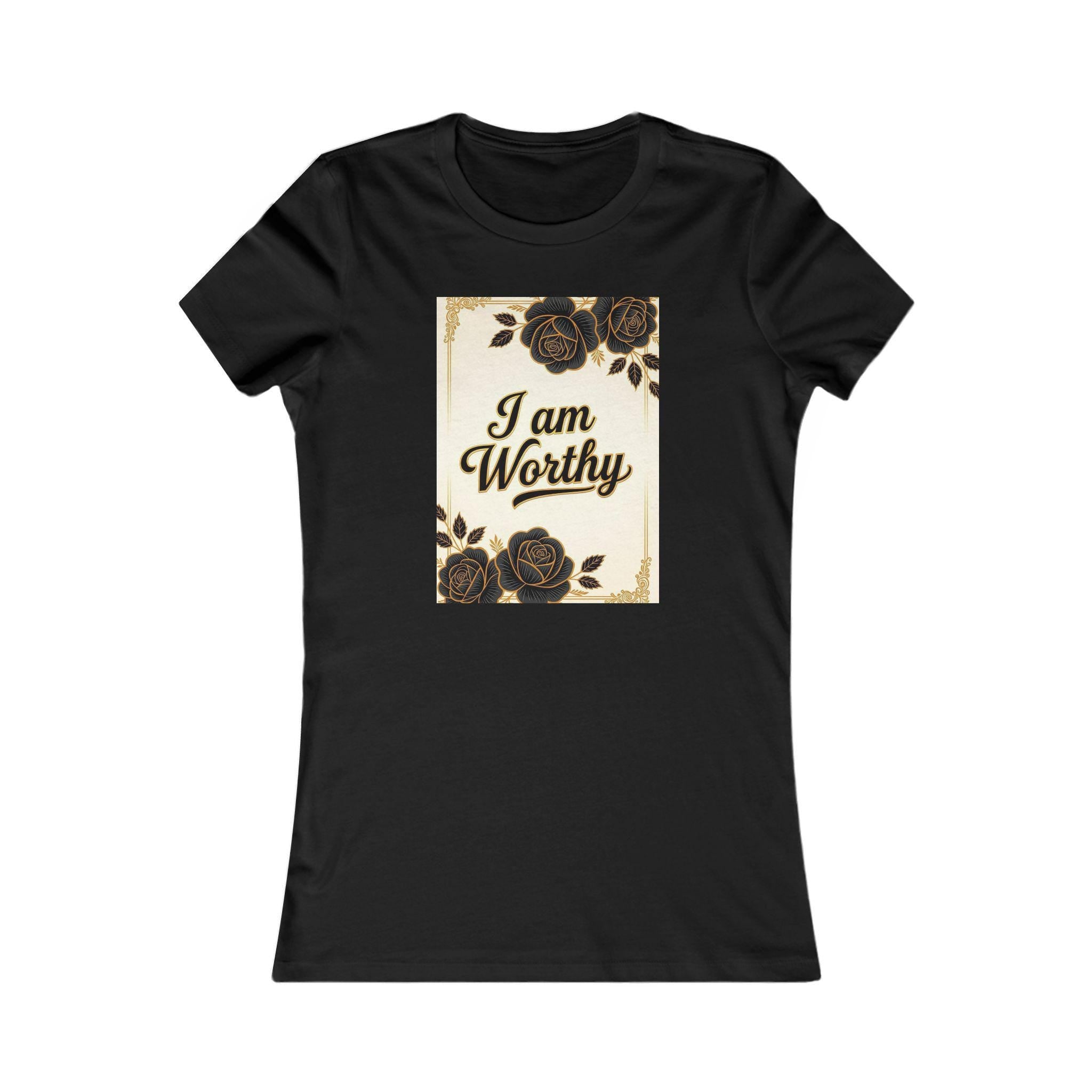 Floral Women's Tee: I am Worthy, Self-Love Gift