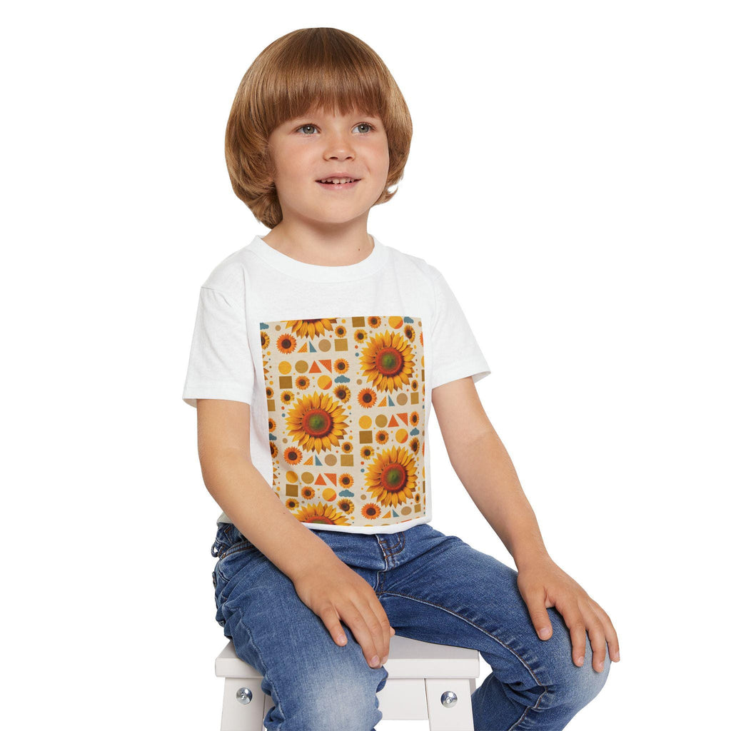 Sunflower Print Toddler T-shirt – Fun Summer Cotton Tee