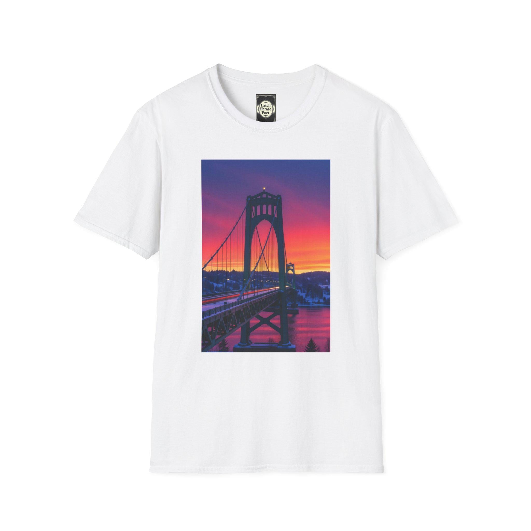 St. Johns Bridge PDX T-Shirt: Unisex Softstyle Cotton Tee