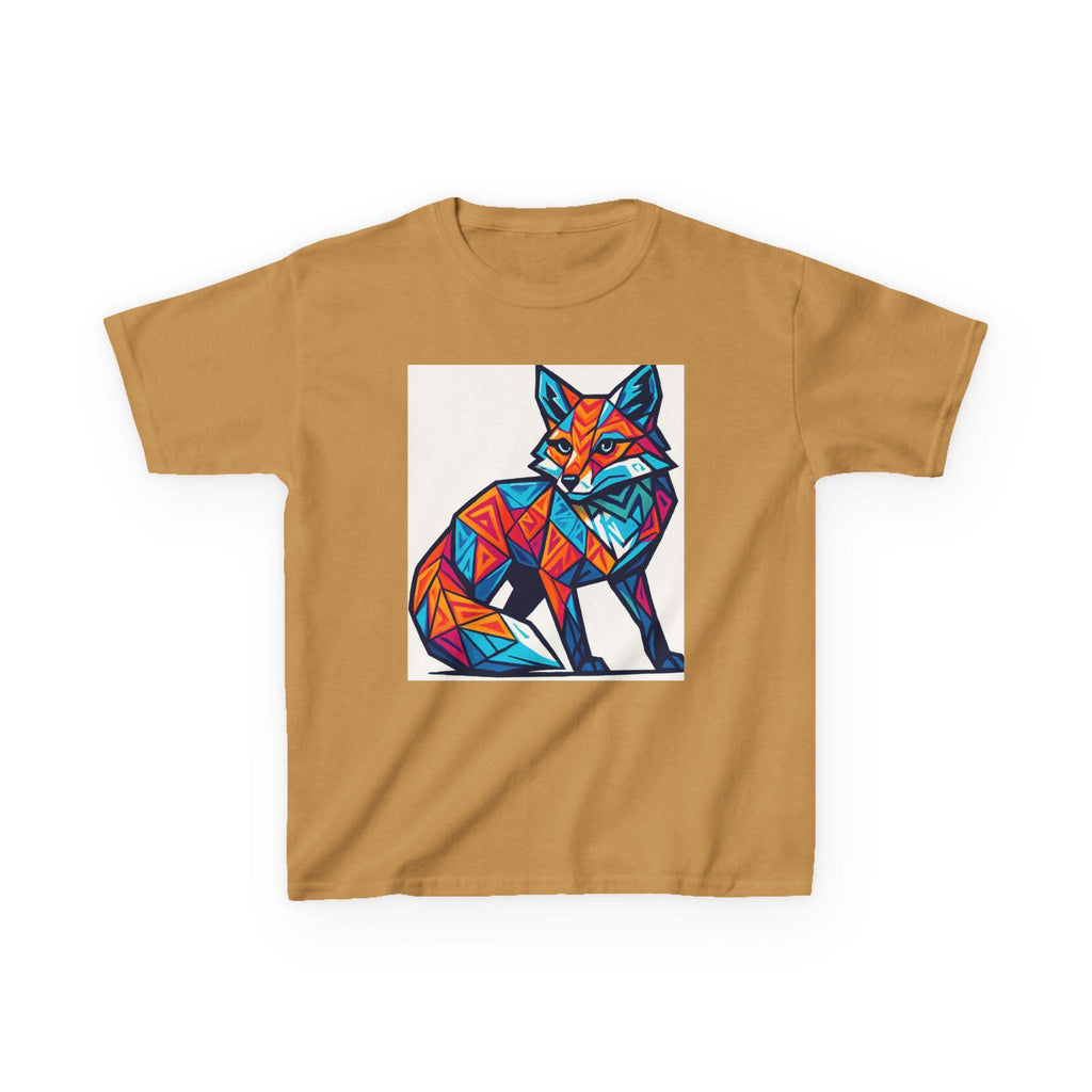 Geometric Fox Kids Tee: Colorful Graphic Art Shirt