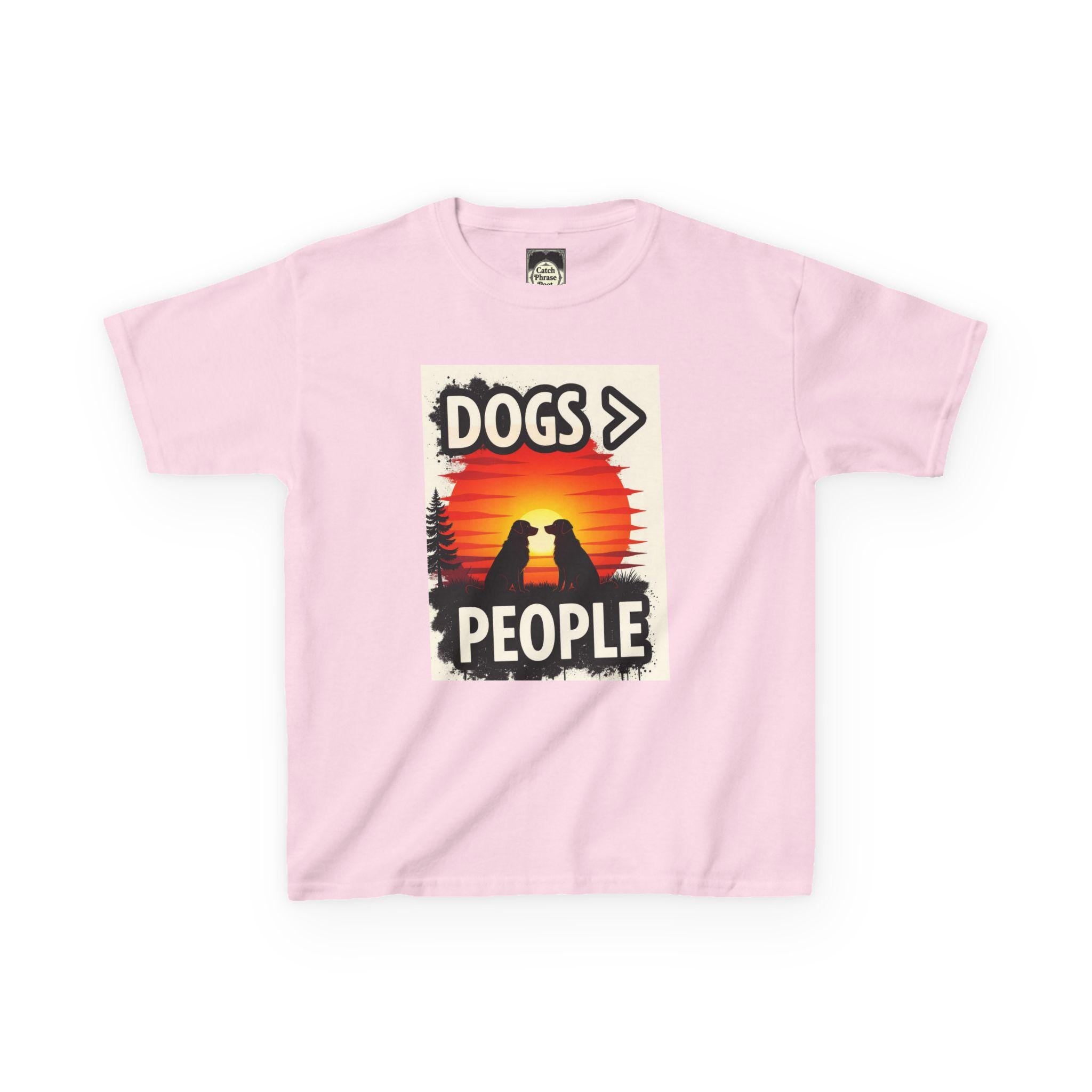 Kids 'Dogs > People' Cotton Tee: Animal Lover Gift