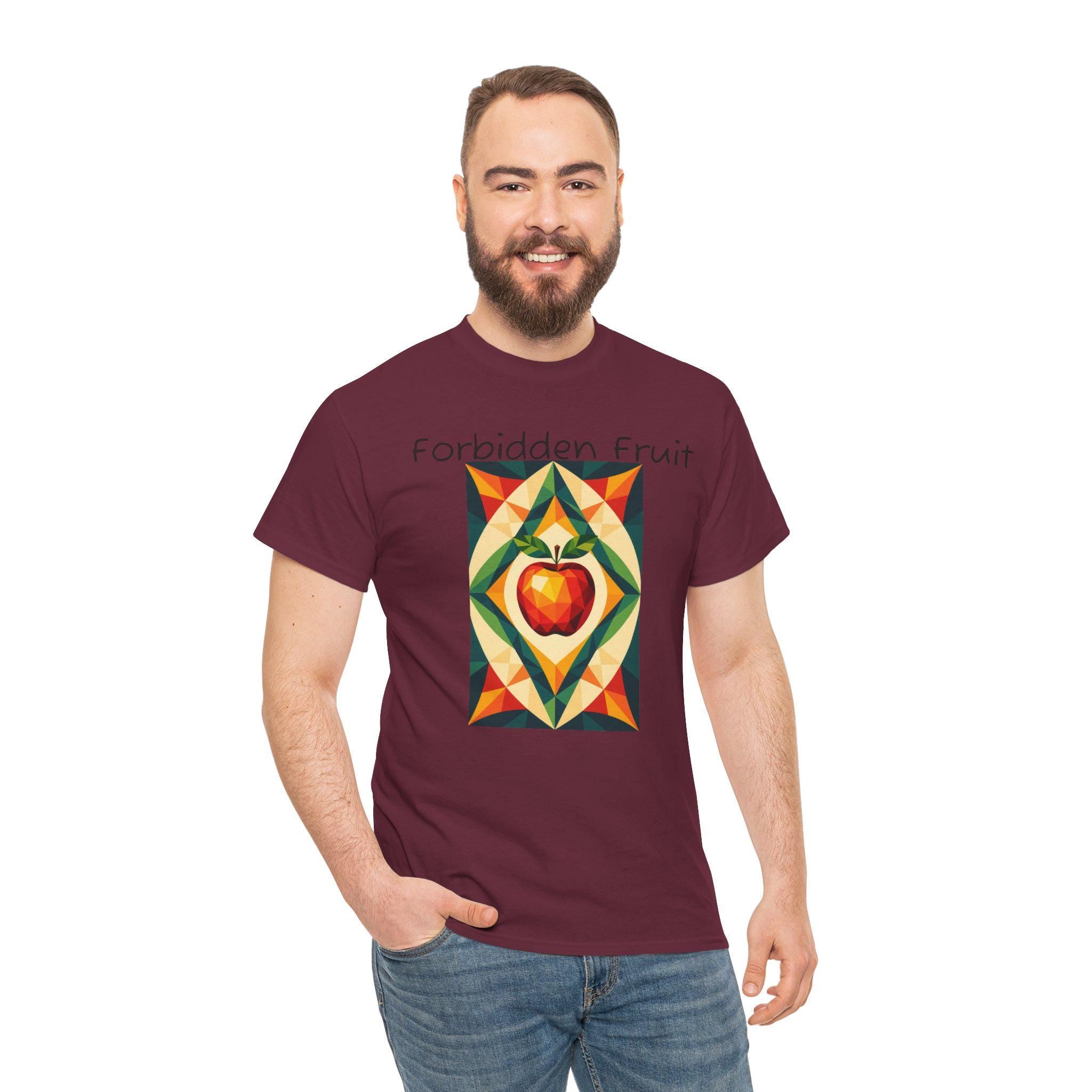 Forbidden Fruit Graphic Tee: Unisex Heavy Cotton, Art Lover Gift